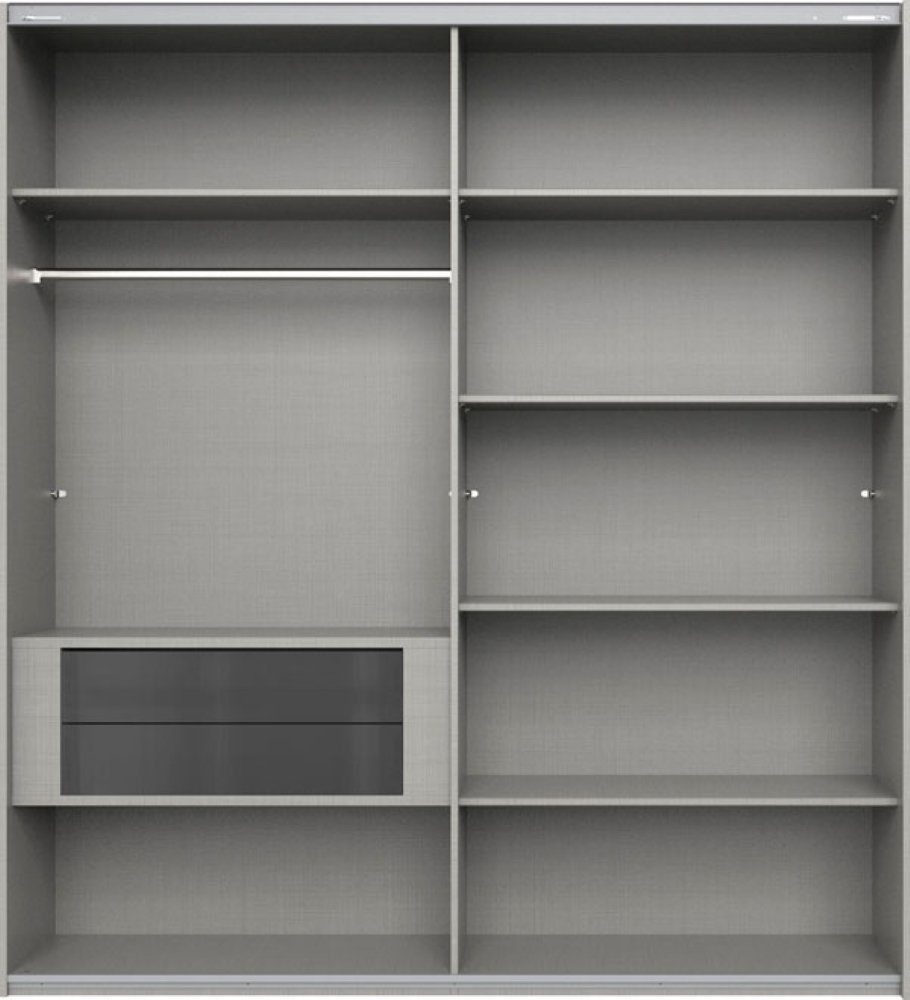 Wimex Schwebetürenschrank Level (Level, Schwebetürenschrank) graphit plankeneiche 200x65x216cm