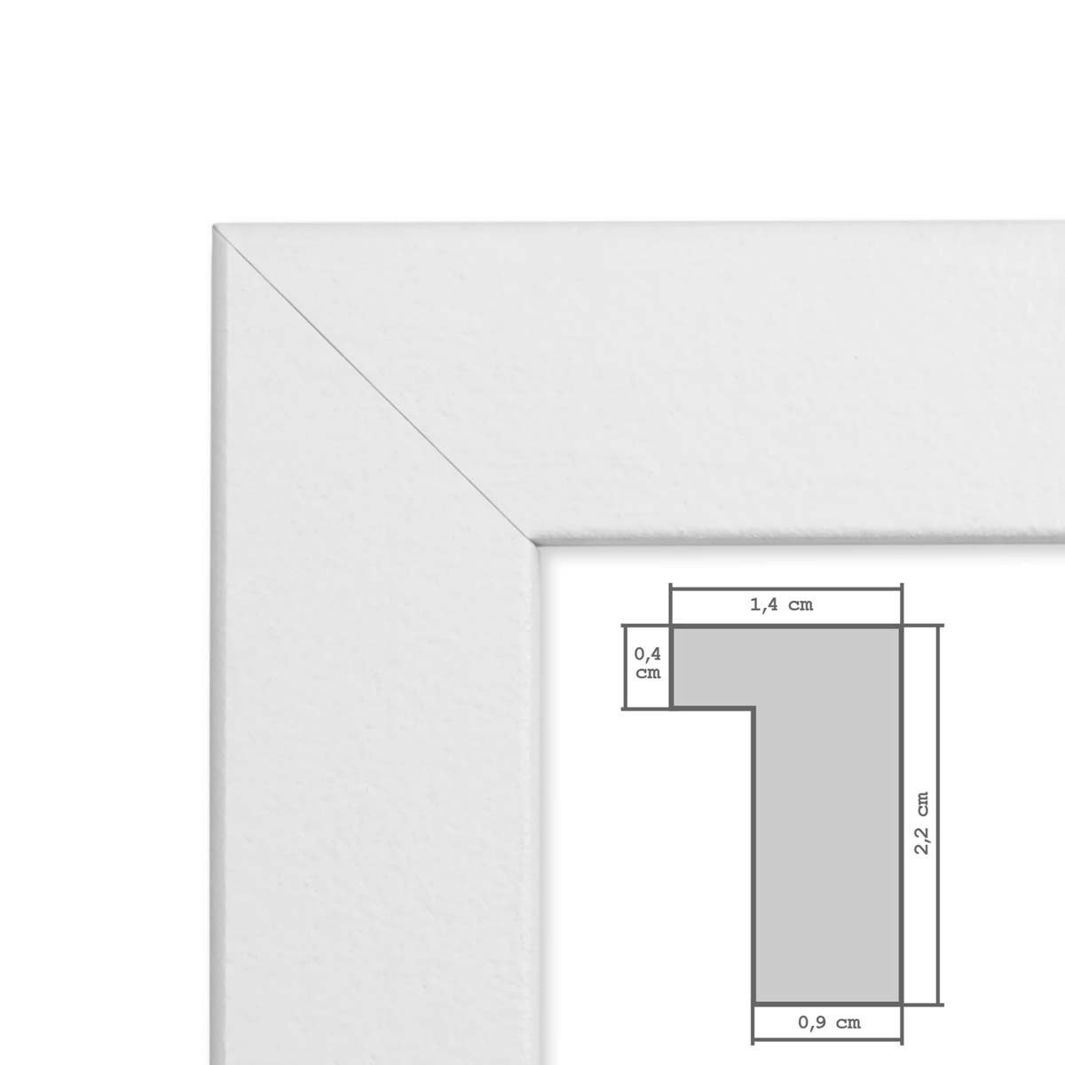 Acrylglasscheibe Weiss Massivholz-Rahmen Set 2er PHOTOLINI Modern Zeitlos mit Bilderrahmen