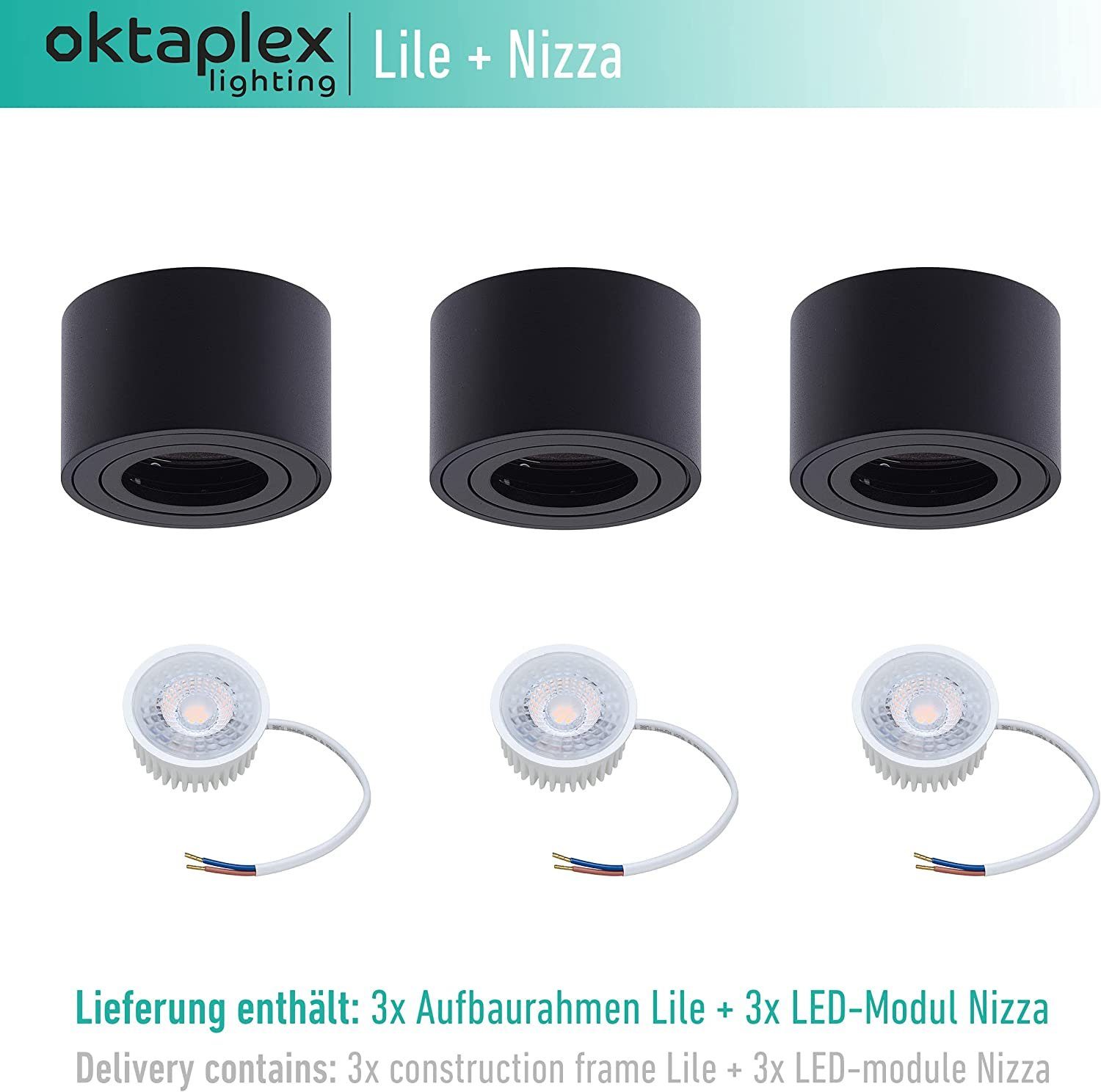Oktaplex lighting LED Deckenstrahler 3 Stück günstig online kaufen