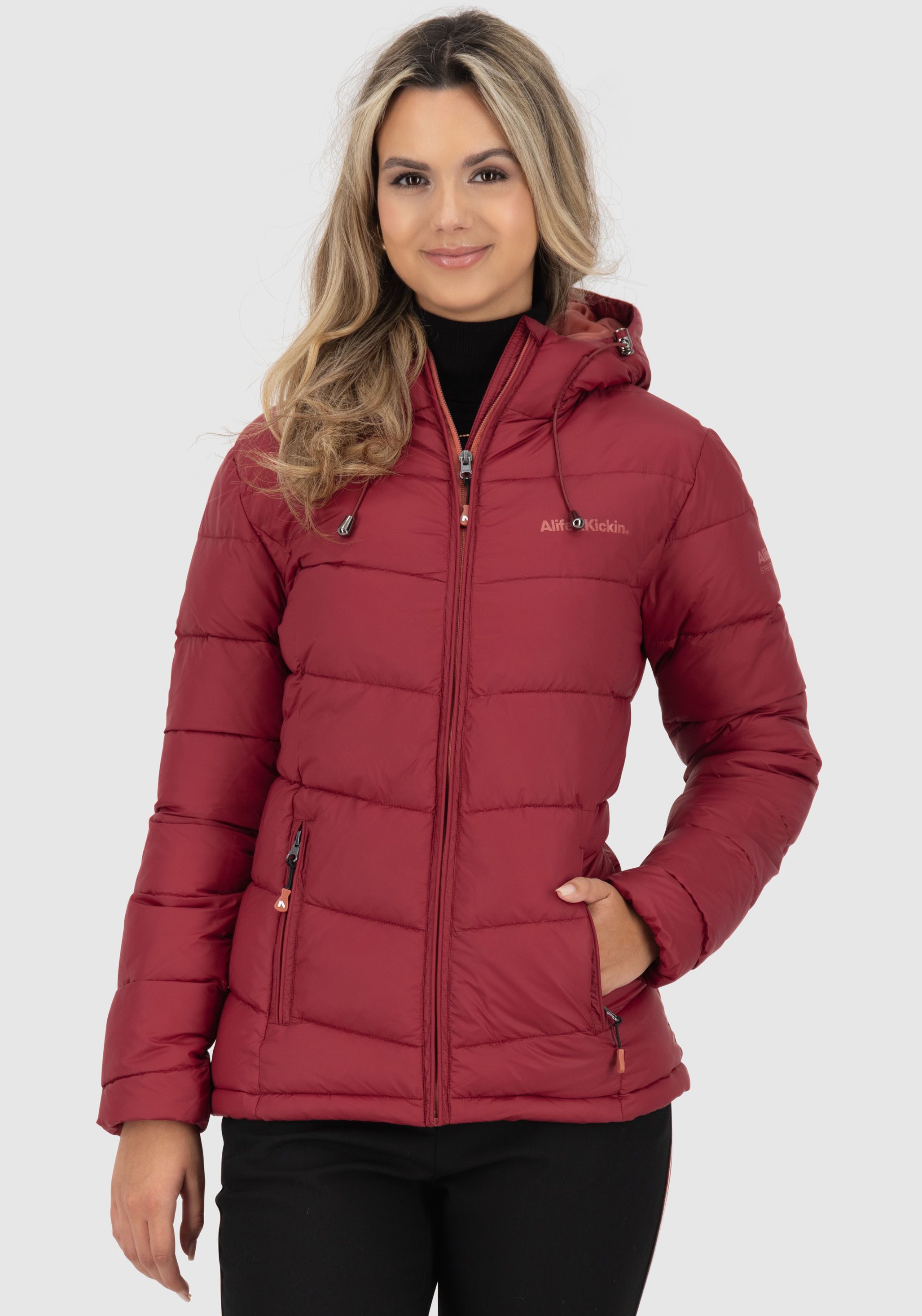 Alife & Kickin Steppjacke AndriaAK leichte, taillierte Übergangsjacke mit breiter Steppung und Kapuze