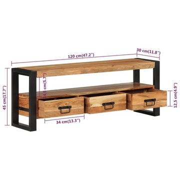 furnicato TV-Schrank 120x30x45 cm Massivholz Akazie