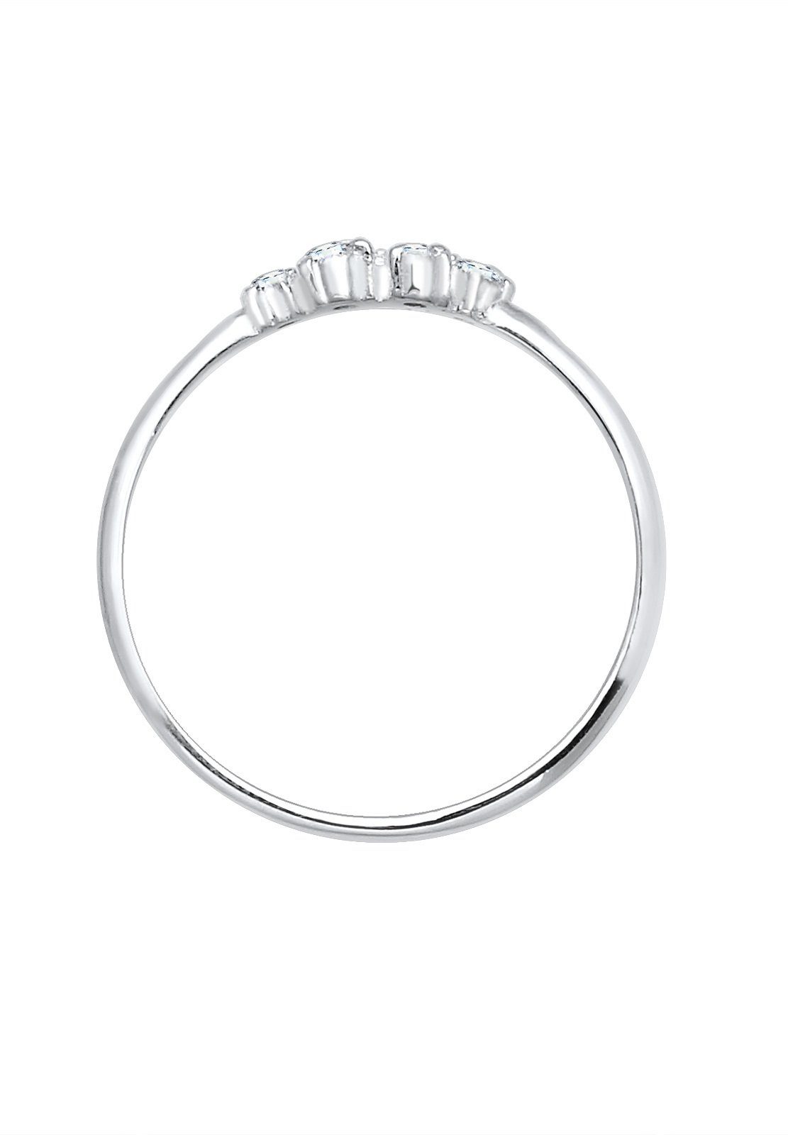 Elli DIAMONDS Verlobungsring Verlobung Diamant (0.105 ct) Pavé 925 Silber