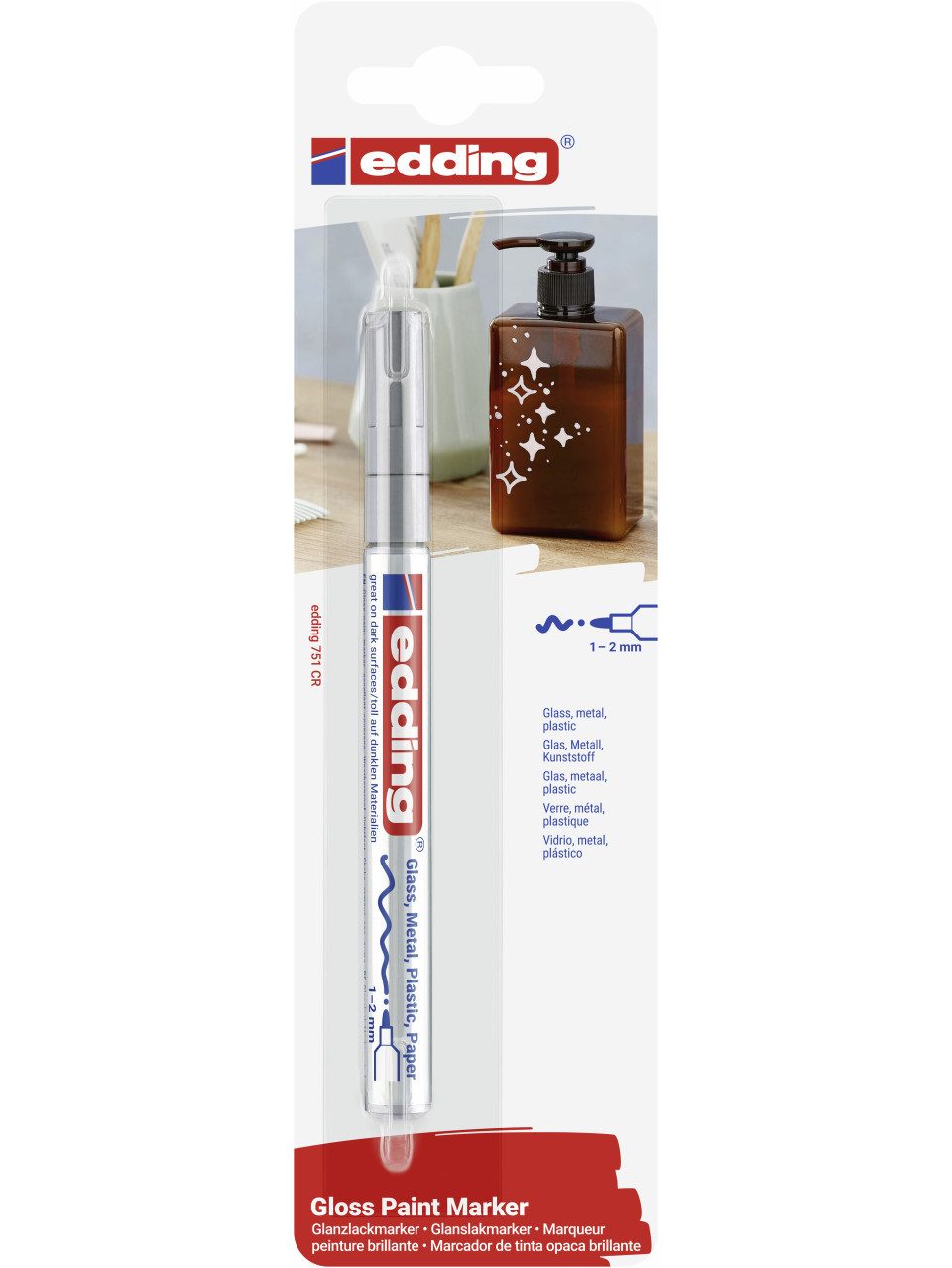 edding Permanentmarker edding 751 Lackmarker silber 1 - 2 mm