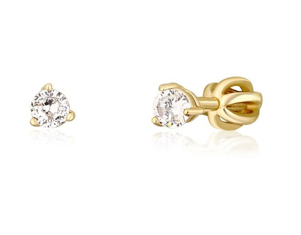 JVD Paar Ohrstecker Charming gold-plated stud earrings with zircons