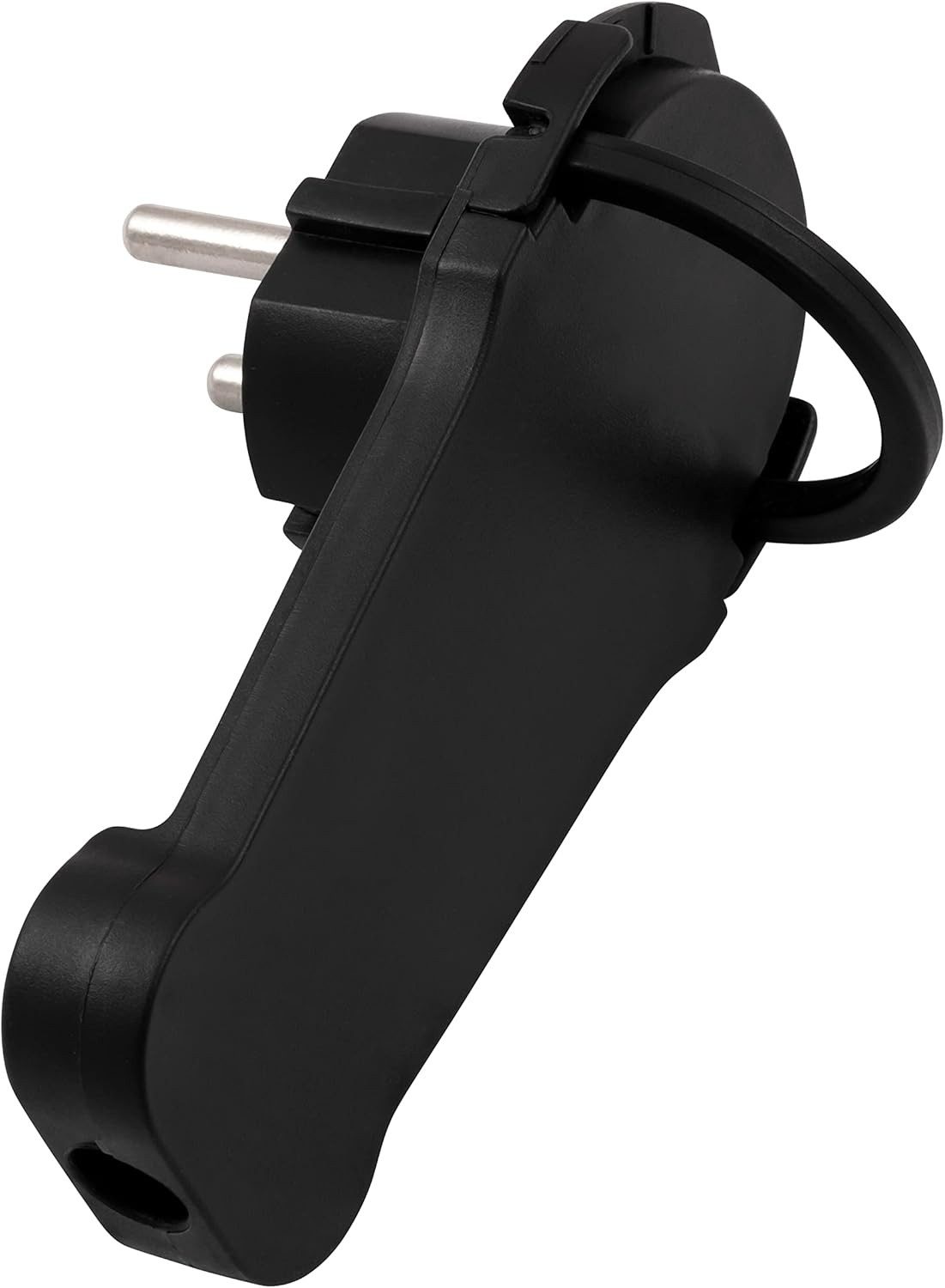 McPower Schuko-Stecker Schukostecker Flach Winkelstecker 230V Stromstecker Flachstecker Black