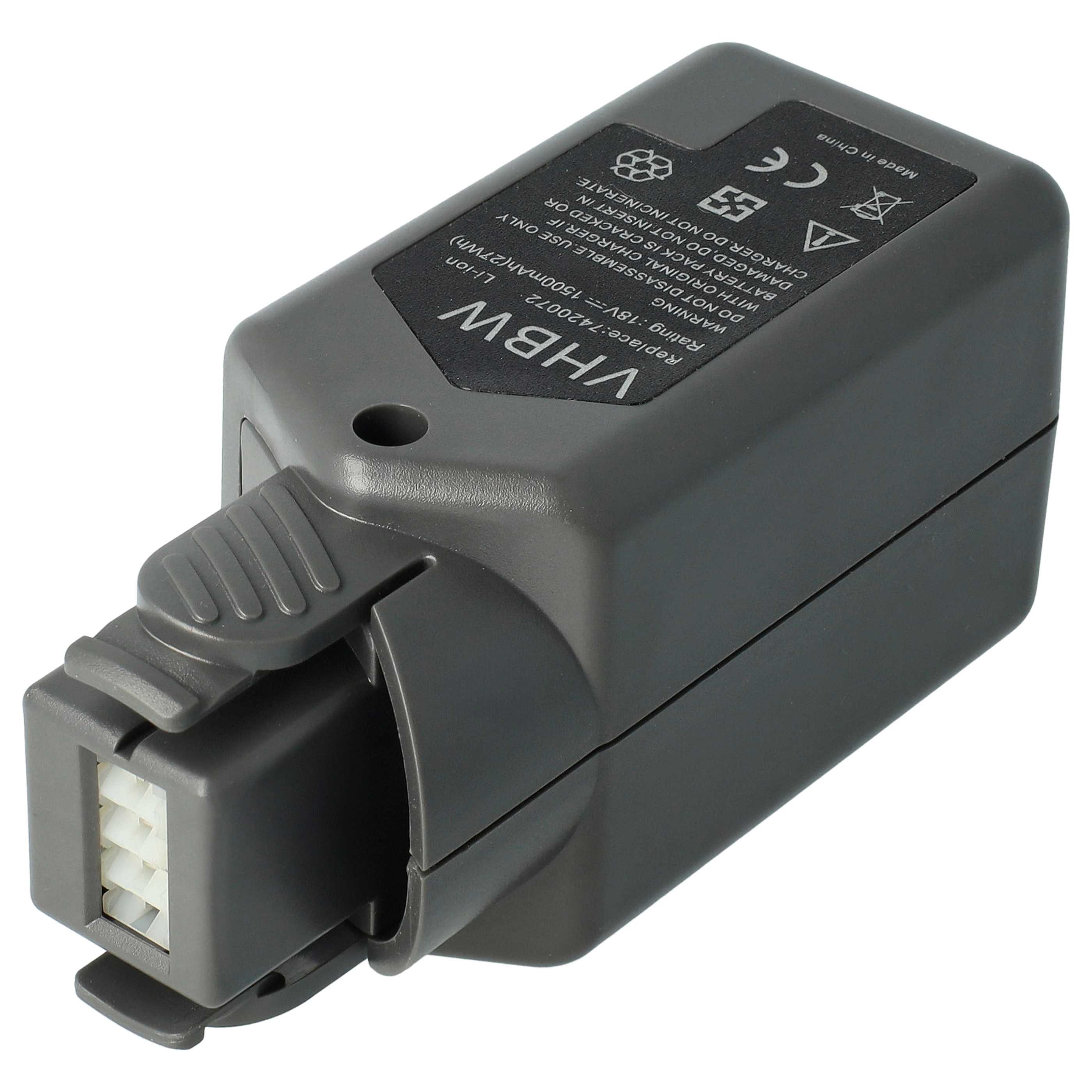 vhbw Akku Ersatz für Wolf Garten Li-Ion Power-Pack 3, 7420090, 7420072 für Akku Akku Li-Ion 1500 mAh (18 V, 1 St), Leistungsfähiger Austausch-Akku für Rasentrimmer Elektrosense