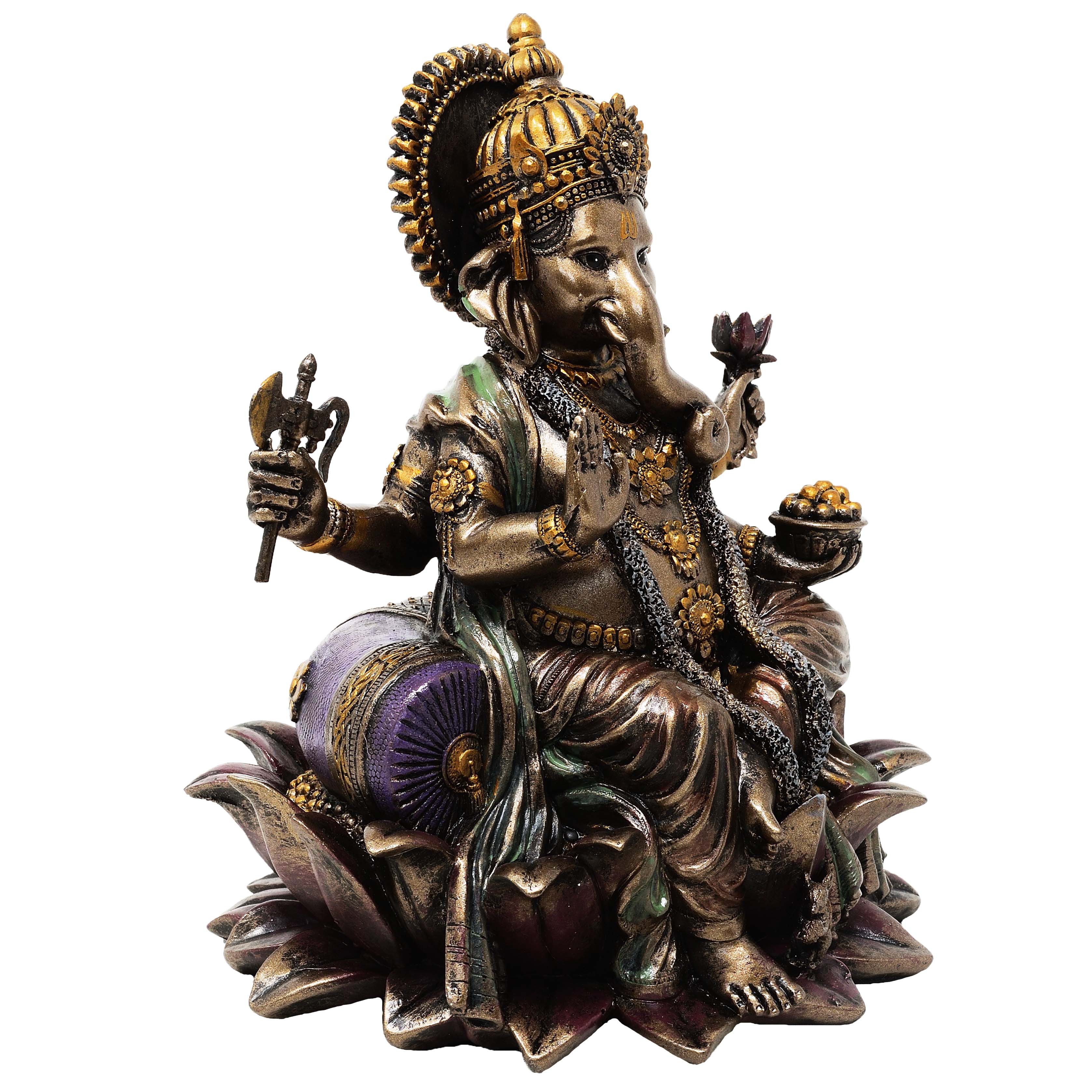 MystiCalls Buddhafigur Ganesha bronzefarben - Dekofigur Buddha Gottheit Got günstig online kaufen