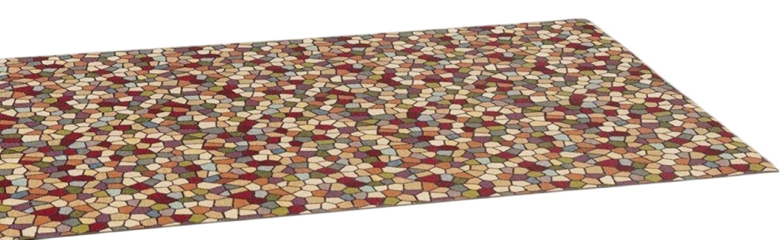 Peyer Syntex Teppich Teppich modern Design, Farbe: bunt, Rechteckig, Höhe: 3 mm, Mosaik Design rechteckig pflegeleicht rutschfest Flur Diele