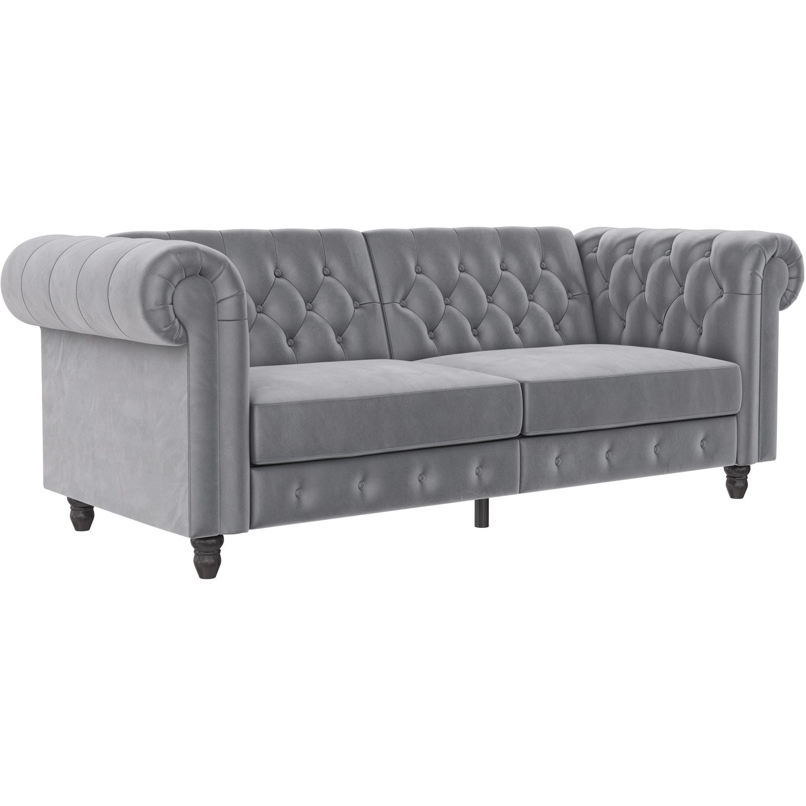 freiraum Schlafsofa Firenze, in Grau, Samt - 236x83x87cm (BxHxT)