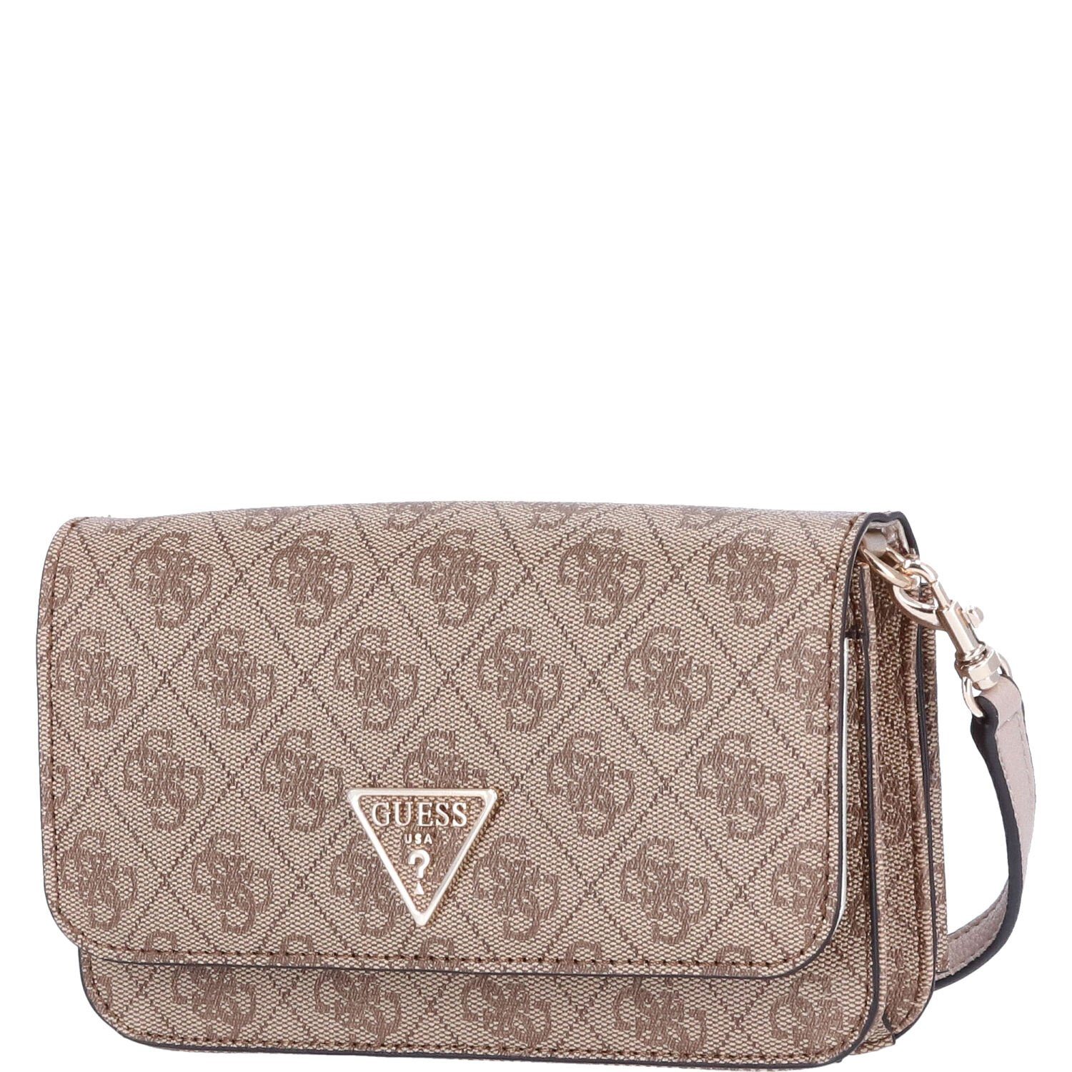Umhängetasche GUESS Damen Schultertasche Noelle Latte Logo