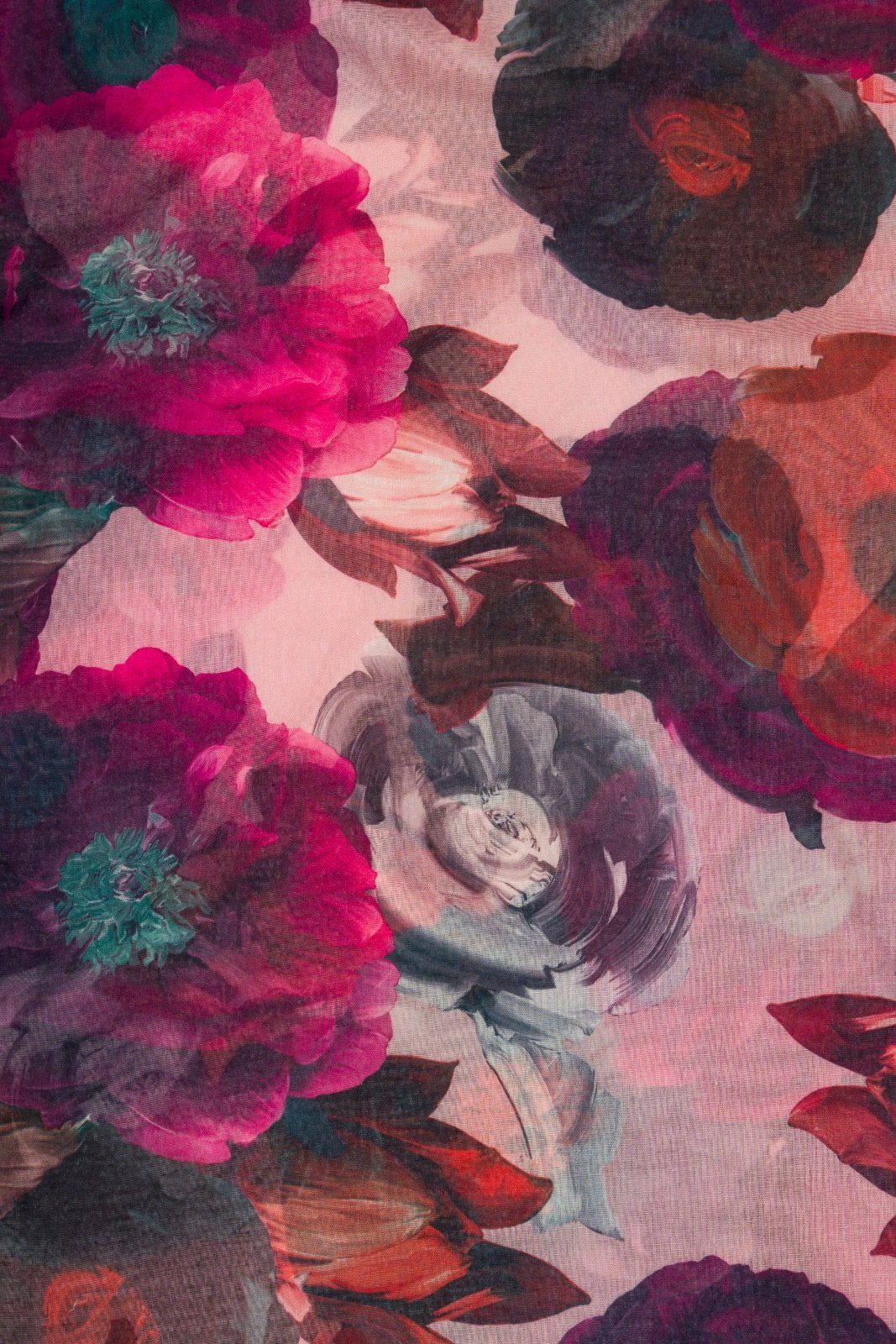 styleBREAKER Loop, (1-St), Loop mit Rose-Pink-Dunkelgrün Muster Blumen