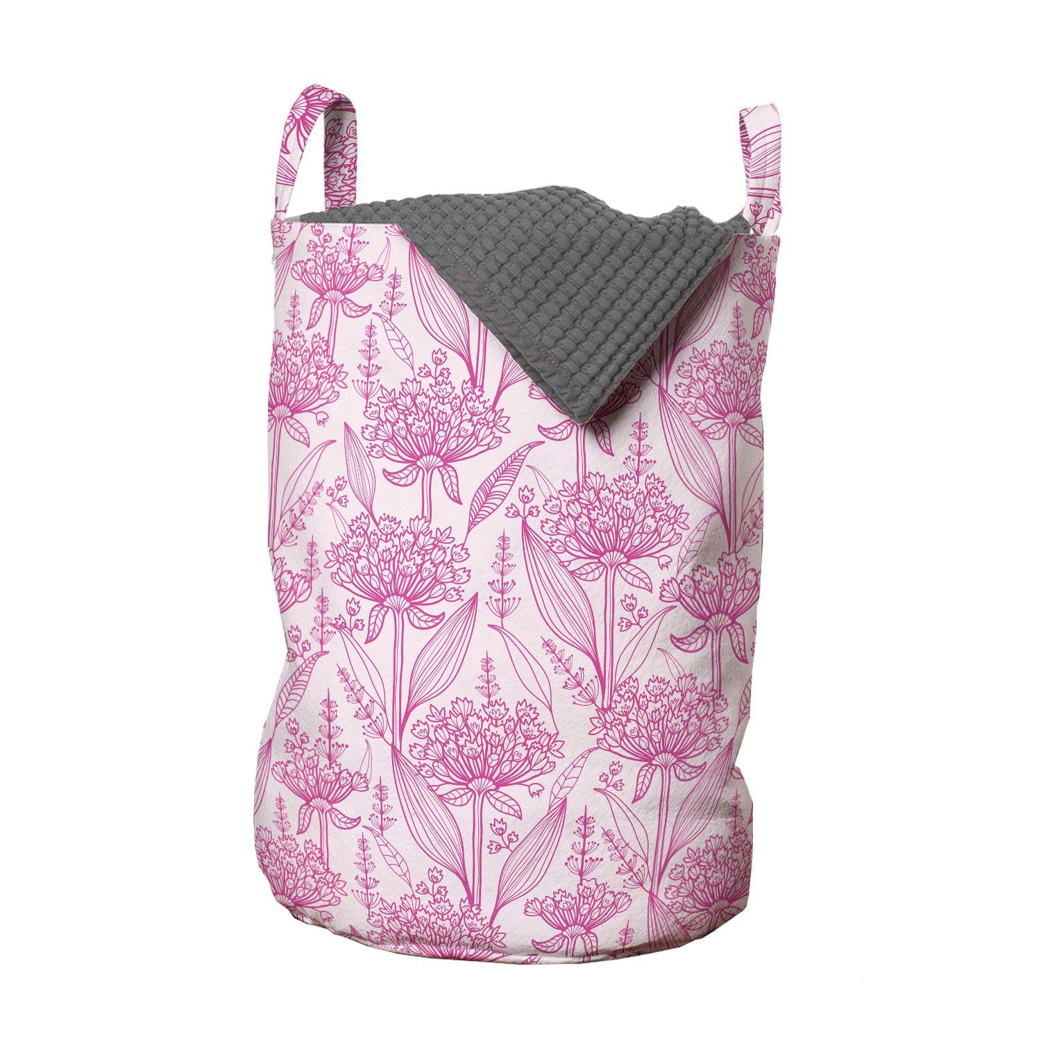 Abakuhaus Wäschesäckchen Wäschekorb mit Griffen Kordelzugverschluss für Waschsalons, Garten-Kunst Pastell Frühlings-Blüten