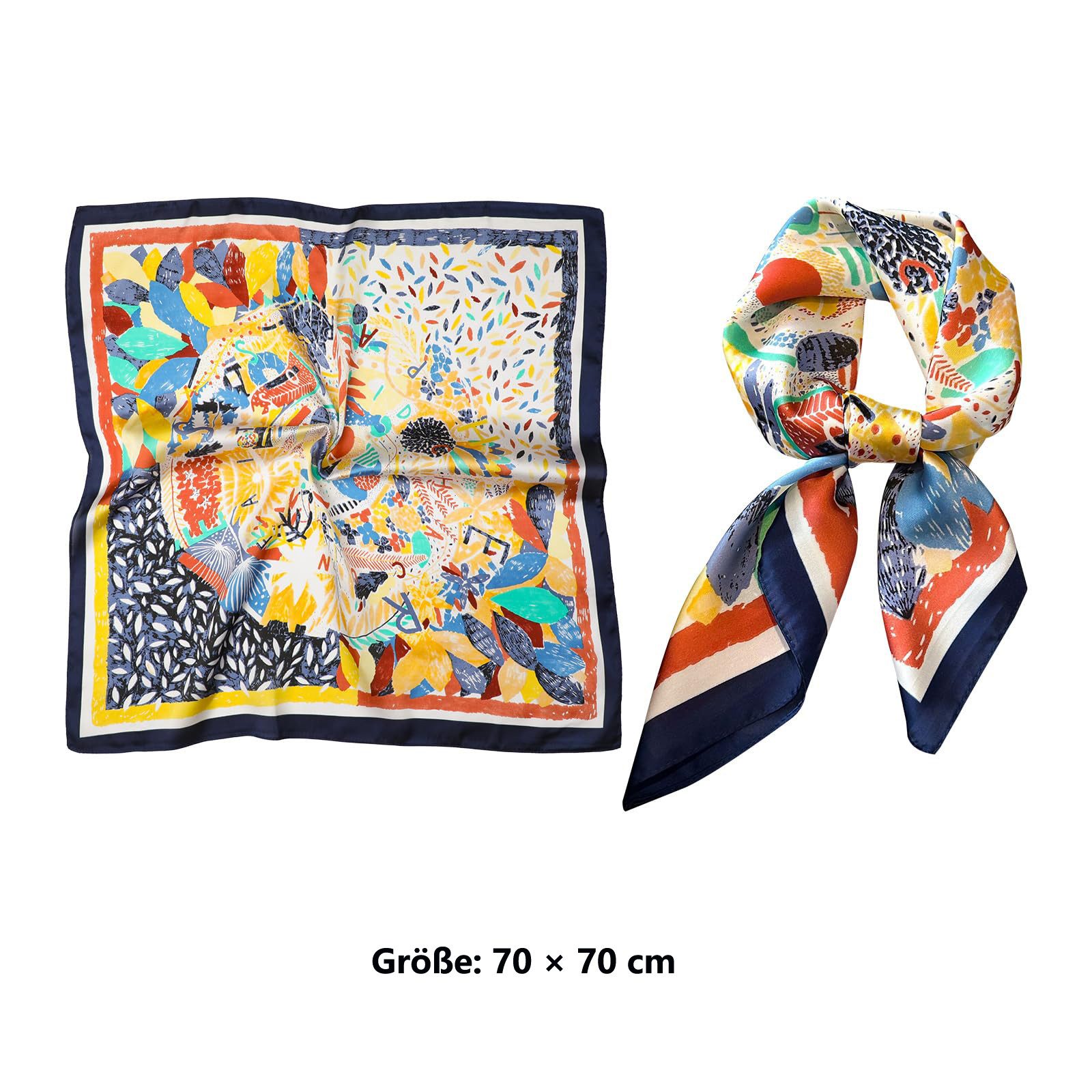 Zaewry Seidentuch Damen Seide Gefühl Schal Halstuch Schal Frauen Scarf Bandana, (1-St), Taschentuch Ansatz Handgelenk