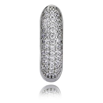 Balia Paar Creolen Balia Creolen für Damen aus poliertem (Creolen), Damen Creolen 5-reihig Zirkonia 925 Sterling Silber, Farbe weiß,silber