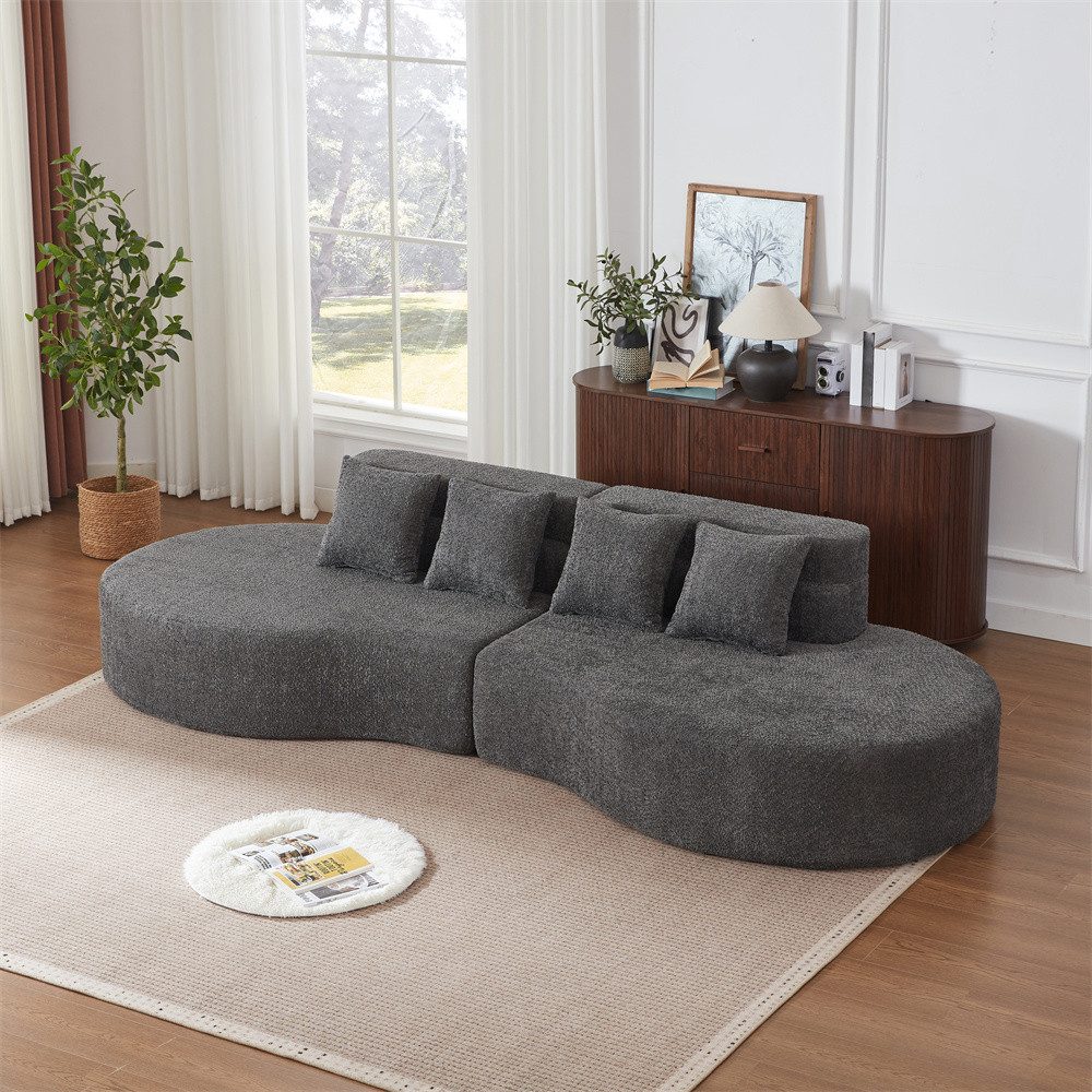 REDOM Loungesofa Modulares Schaumsofa, Abnehmbarer, waschbarer Teddyfleece-Bezug 1 Teile