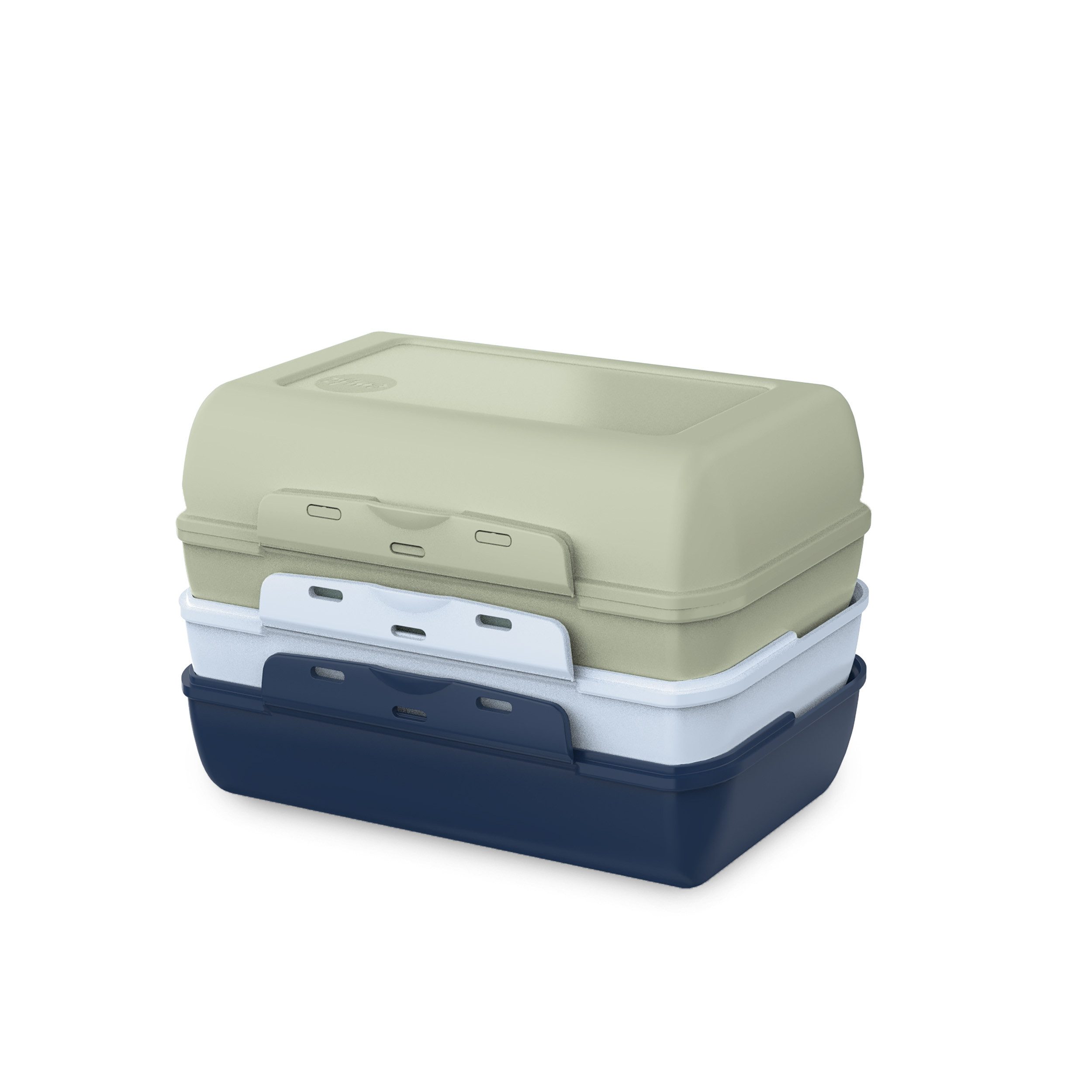 Emsa Lunchbox Variabolo, Polyprophylen (PP), (Set, 4-tlg), platzsparend, verschiedene Farbkombinationen, spülmaschinenfest