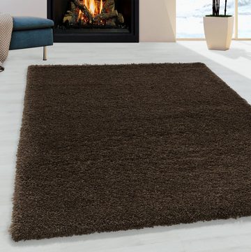 Hochflor-Teppich Teppich Hochflorteppich Shaggy Unifarben kuschelig Wohnzimmer, Miovani, Rechteckig, Höhe: 50 mm