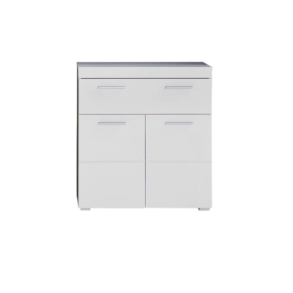 Lomadox Kommode ALTENA-19, Badezimmerschrank Mehrzweckschrank in Weiß Hochglanz, 73x79x31 cm