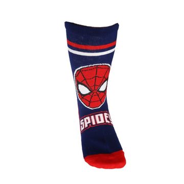 MARVEL Langsocken Spiderman lange Kinder Socken für Jungen im 2er Pack Gr. 23 bis 34