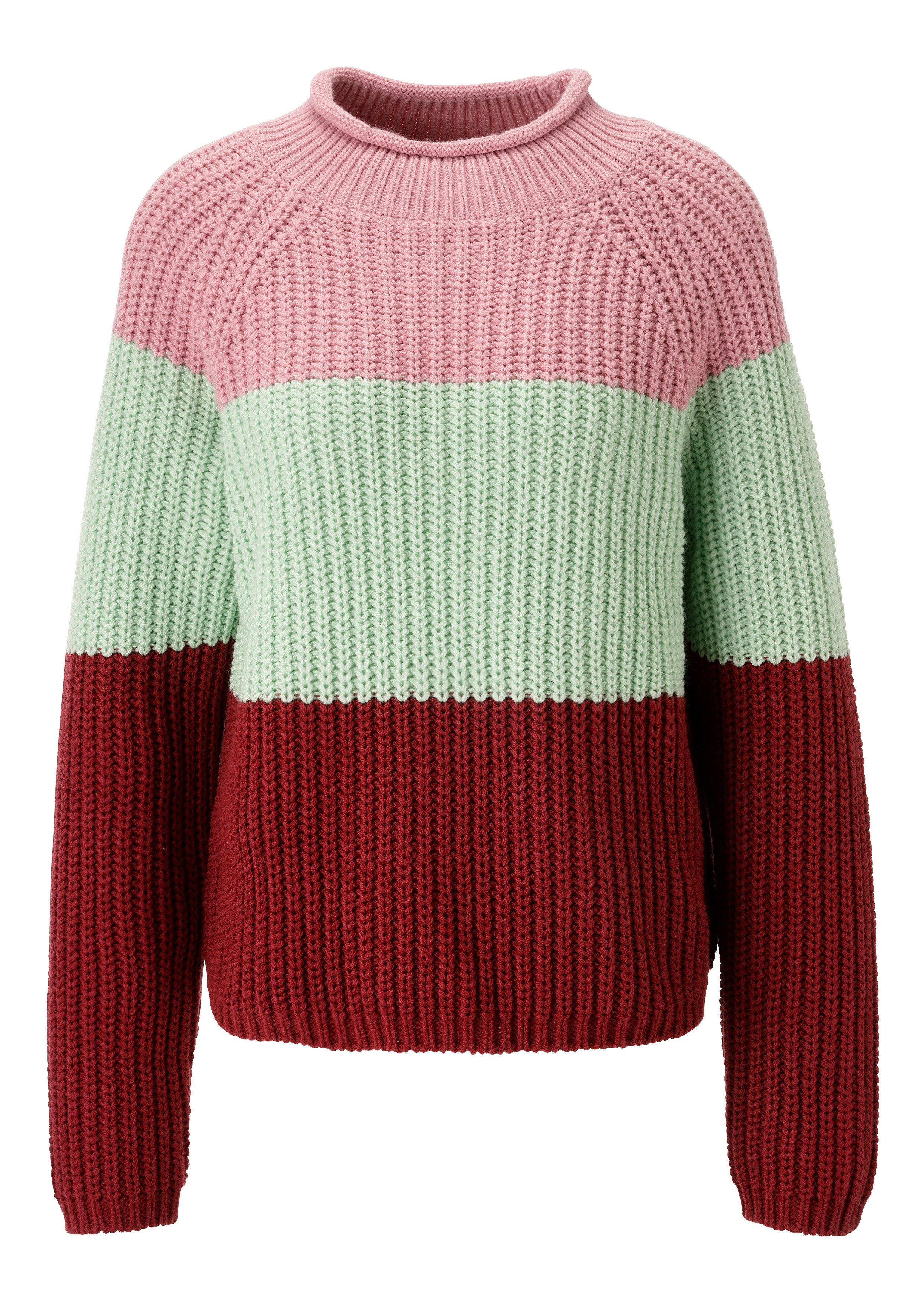 Aniston CASUAL Strickpullover im trendfarbigen Color-Blocking