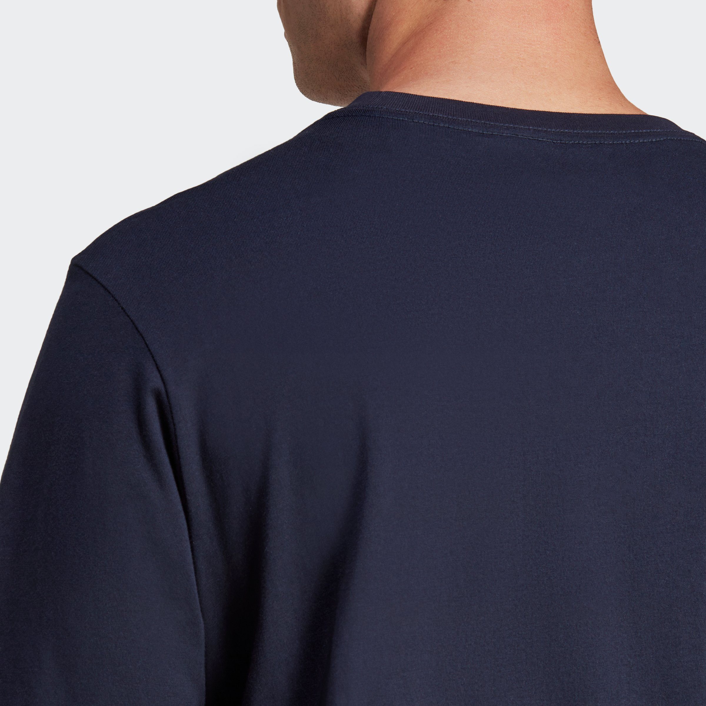 Legend LOGO ESSENTIALS SINGLE adidas T-Shirt JERSEY SMALL Ink EMBROIDERED Sportswear