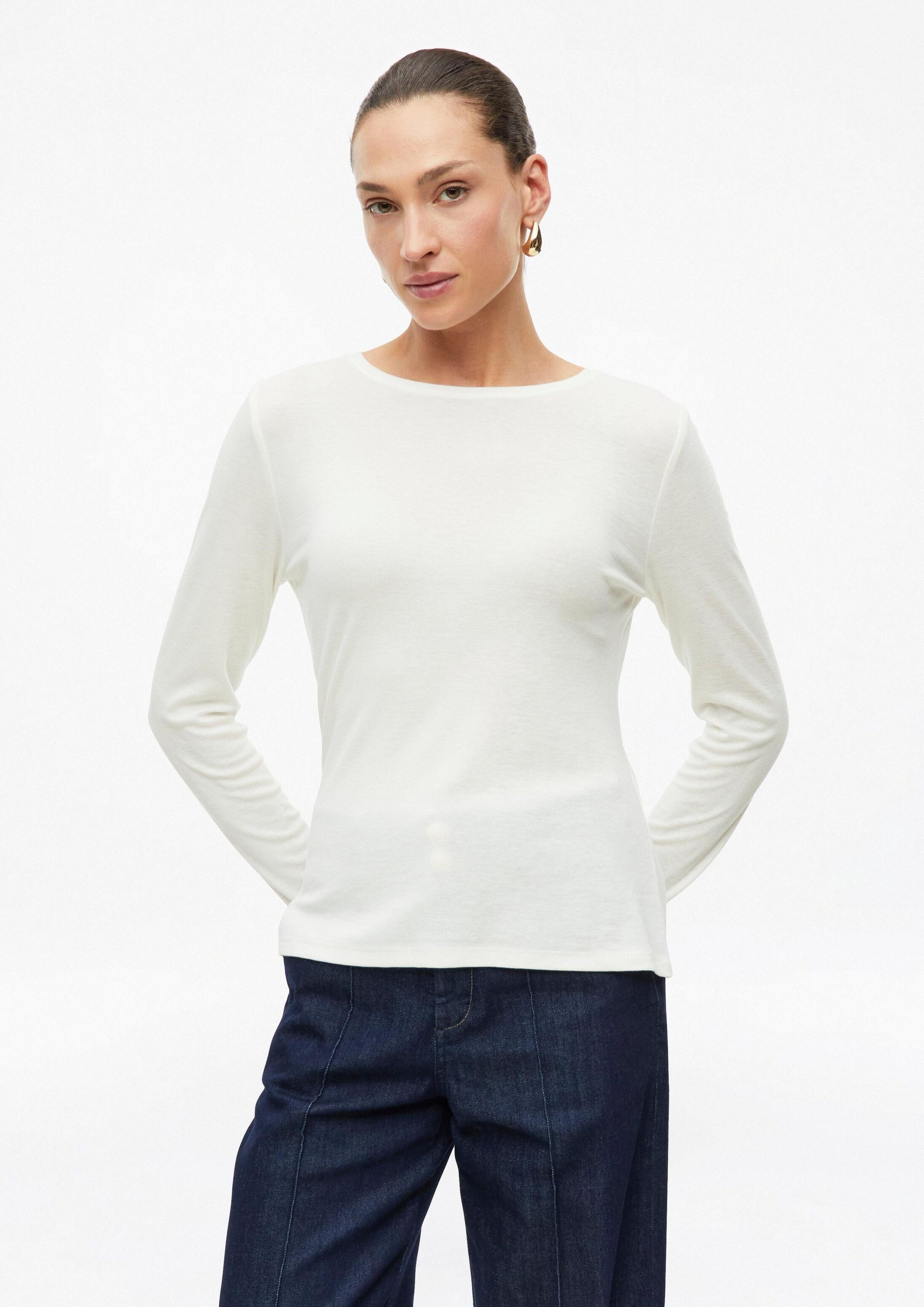 s.Oliver Langarmshirt T-Shirt Semitransparentes Langarmshirt im Slim Fit