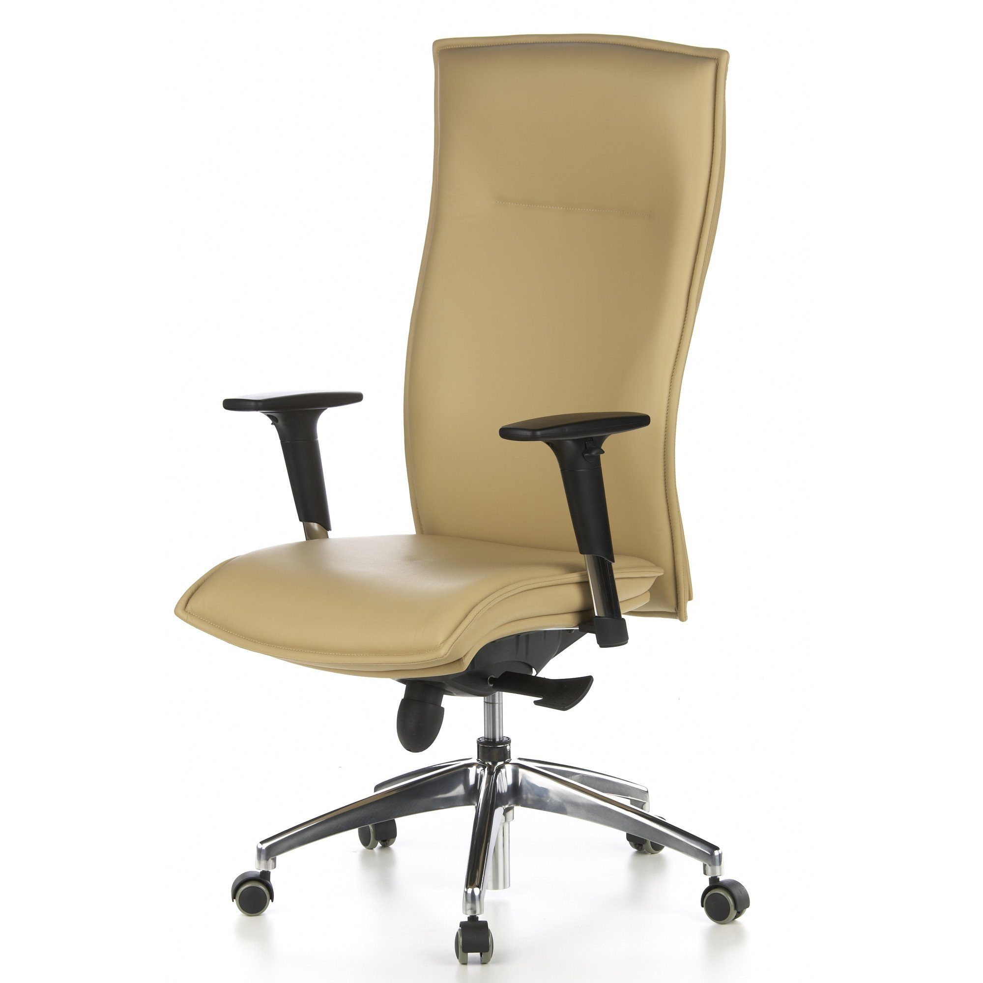 Drehstuhl Leder MURANO Luxus Bürostuhl St), 20 OFFICE Chefsessel Beige (1 hjh ergonomisch