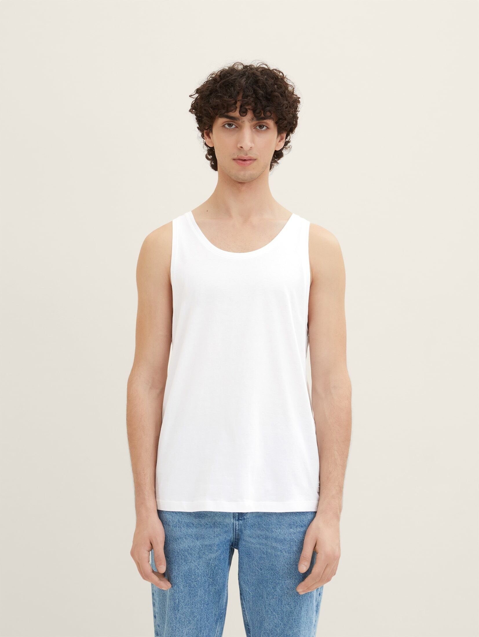 TOM TAILOR Denim T-Shirt Tanktops im Doppelpack White | T-Shirts