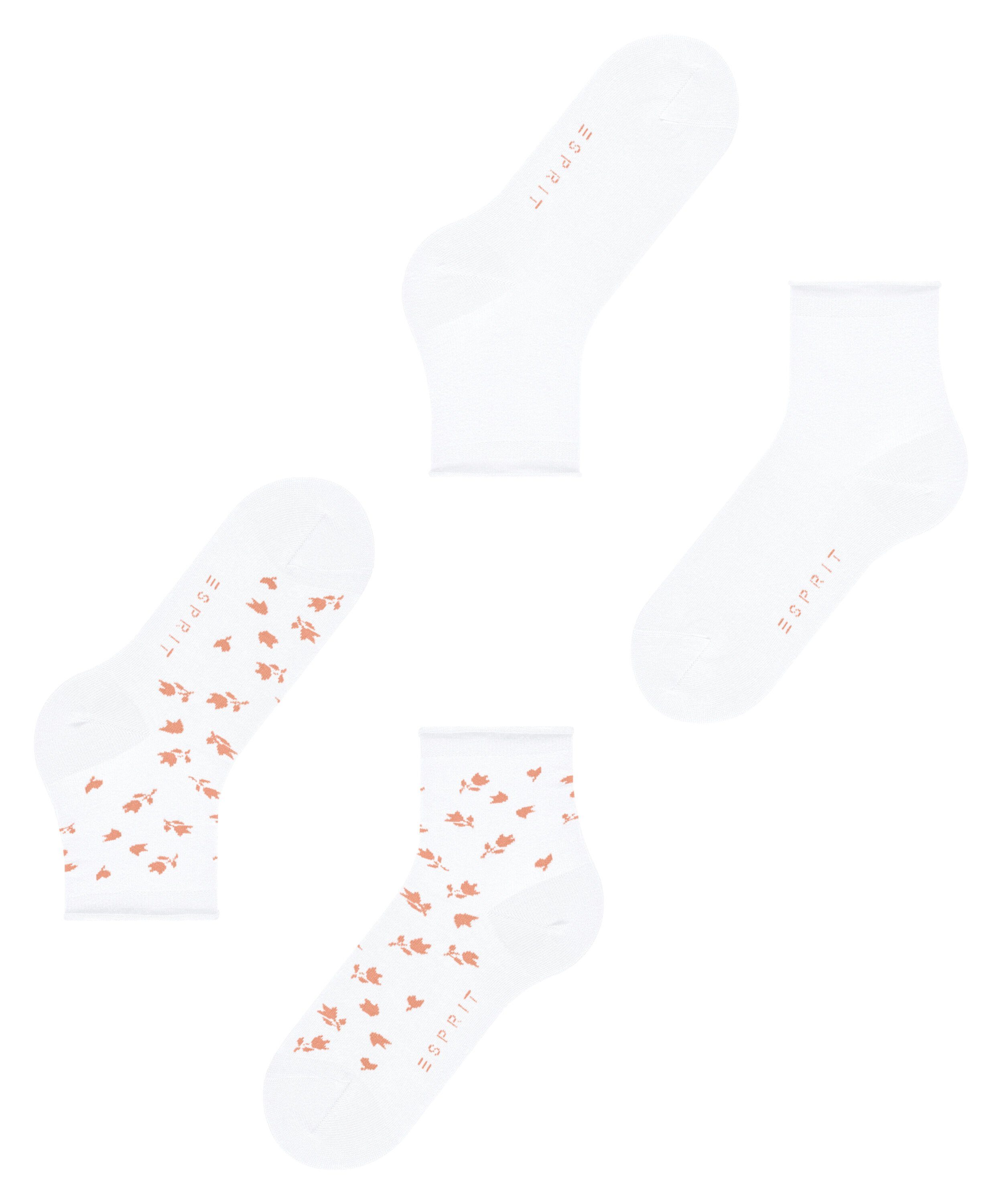 Esprit Kurzsocken Mini Flower 2-Pack Kurzsocken aus Biobaumwolle (2-Paar) aus Biobaumwolle