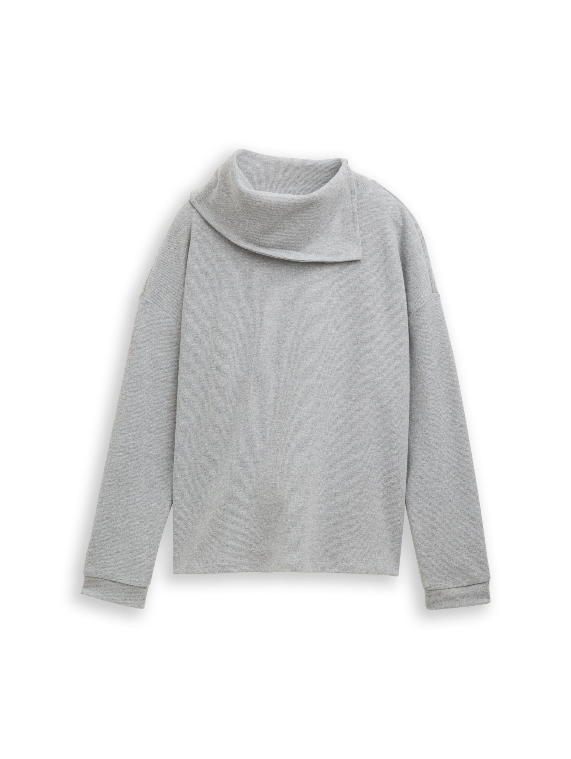 Sweater Sweatshirt rollneck medium silver grey melange