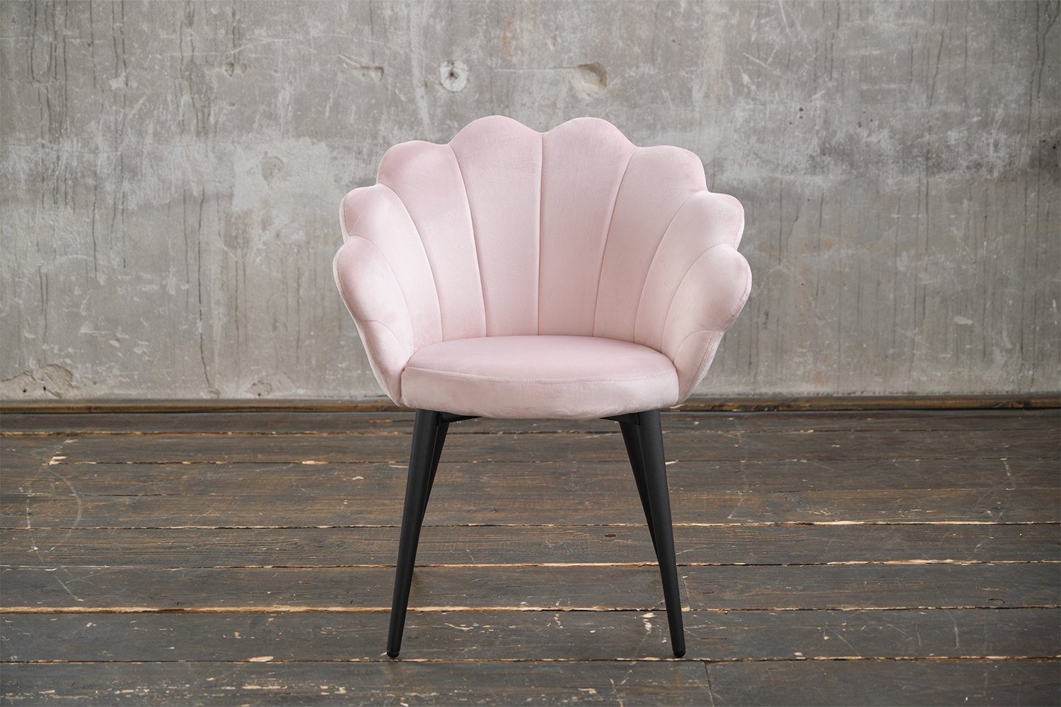 KAWOLA Esszimmerstuhl CARLA, rosa schwarz od. Stuhl schwarz gold Fuß versch. Velvet, Farben, 