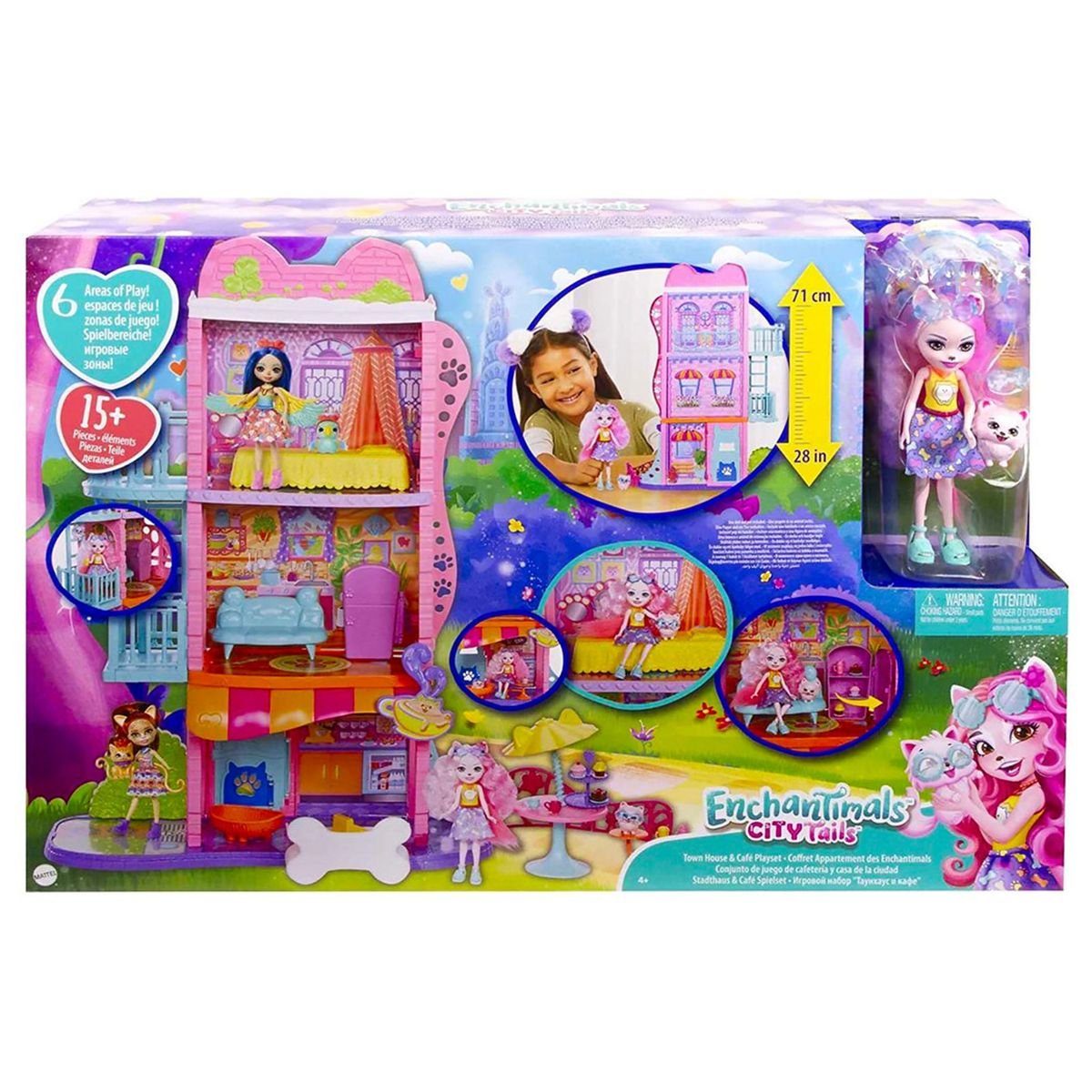 Mattel® Spielwelt Mattel HJH65 - Enchantimals - City Tails - Spielset, Stadthaus mit Caf