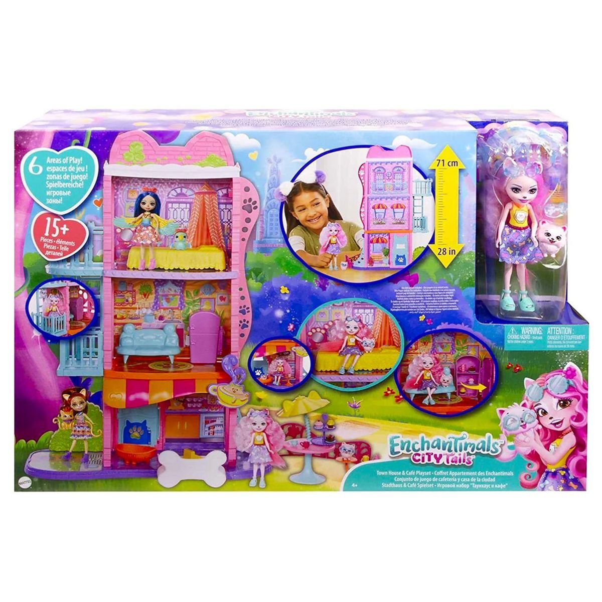 Mattel® Spielwelt Mattel HJH65 - Enchantimals - City Tails - Spielset, Stadthaus mit Caf