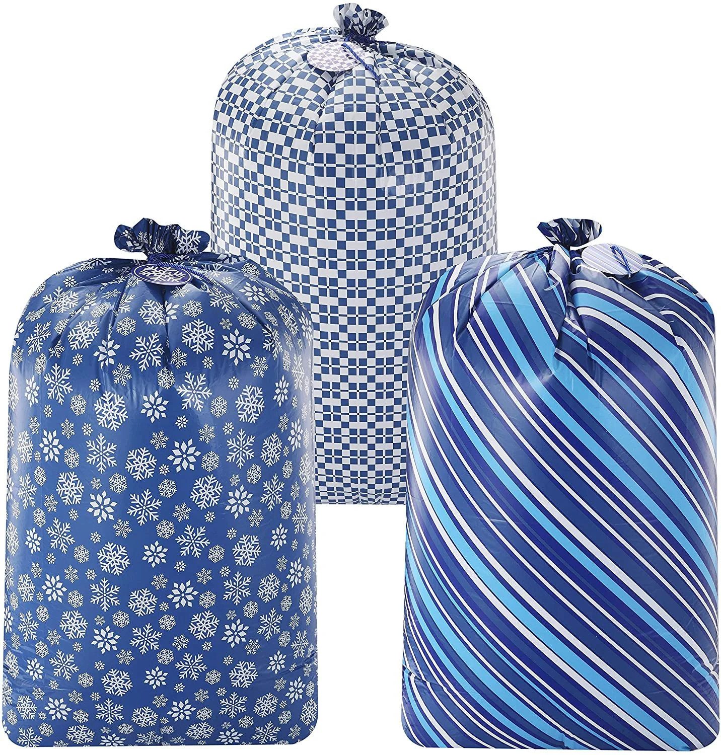 UE Stock Geschenkbox 3 St. Große Weihnachtsgeschenktüten Geschenktüte 142x91cm Blau, Premium-Qualität