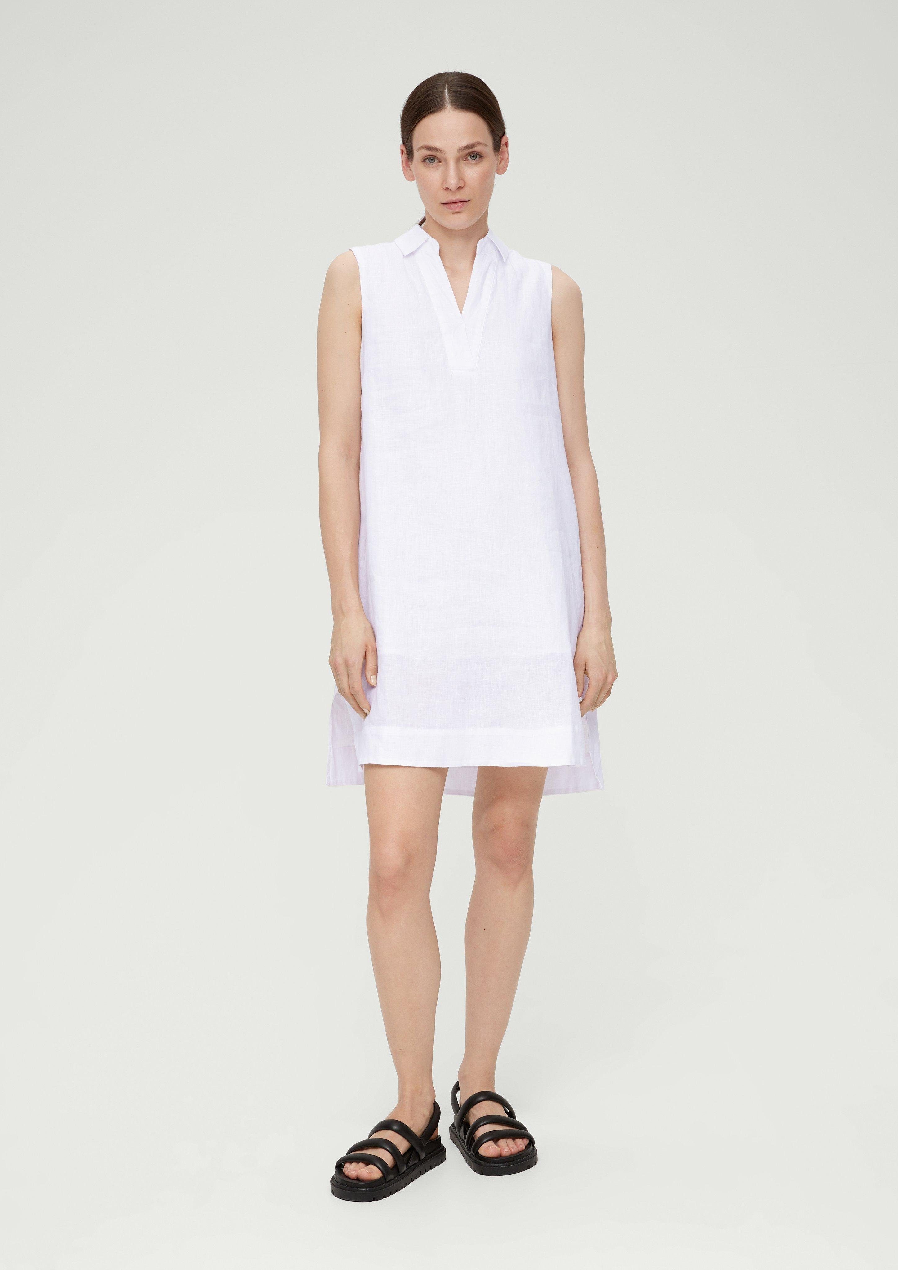 s.Oliver Minikleid Blusenkleid aus Leinen weiß
