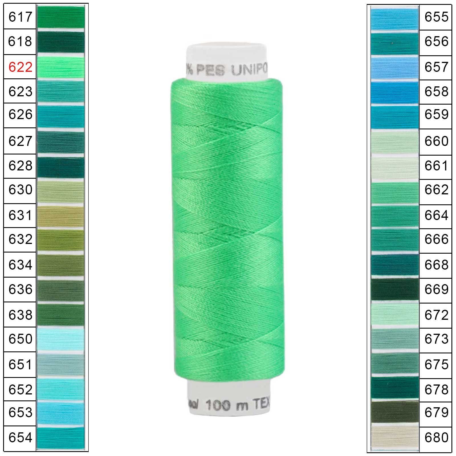 Thumbnail - maDDma Nähgarn 100m Unipoly 120 TEX14x2 4v6 Farbwahl Nähgarn, 100 m, 622