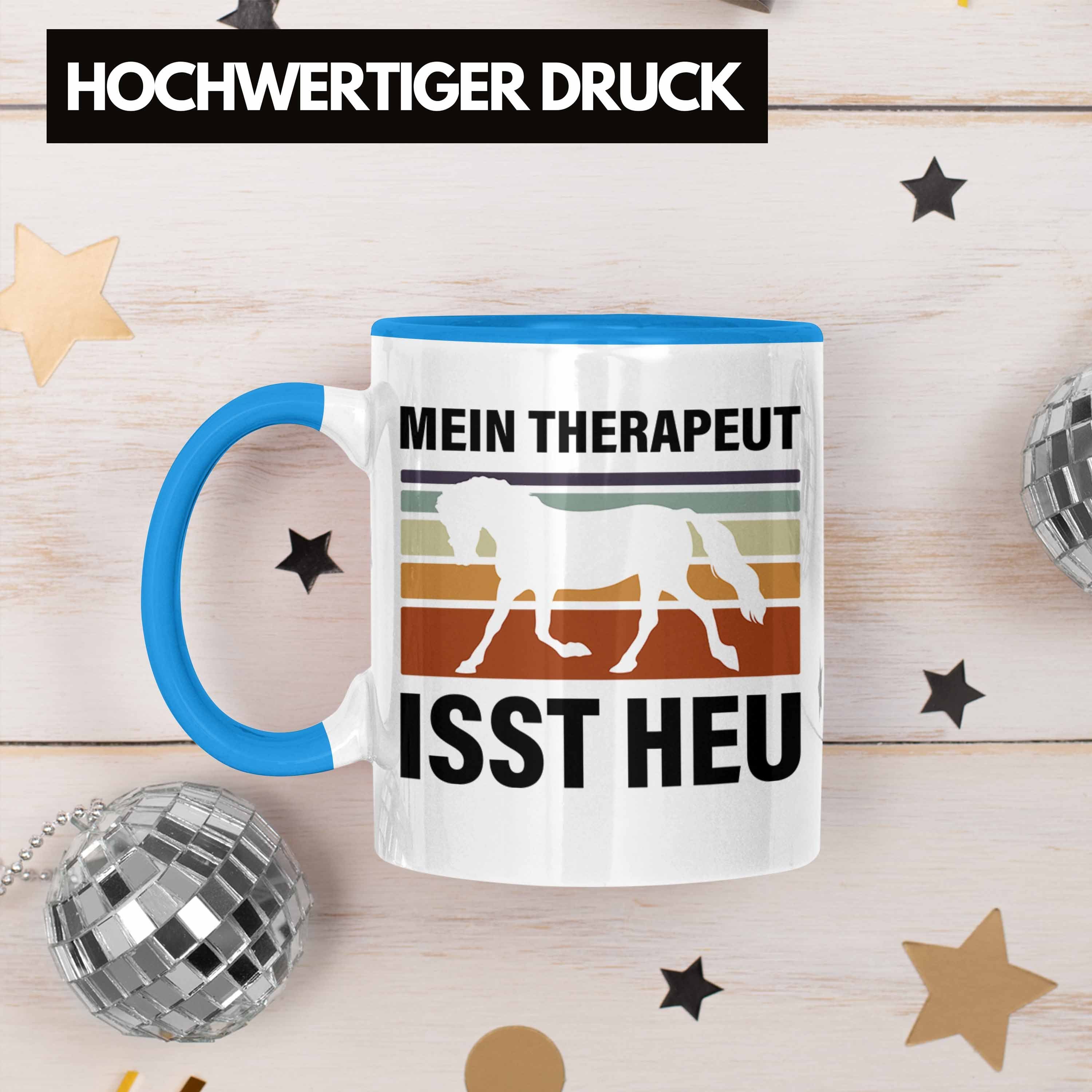 Geschenke Tasse Blau Pferde Therapeut Tasse Trendation Geschenk Mädchen Isst Heu Pferdeliebhaber Lustig Pferde Reiterin Trendation Mein -