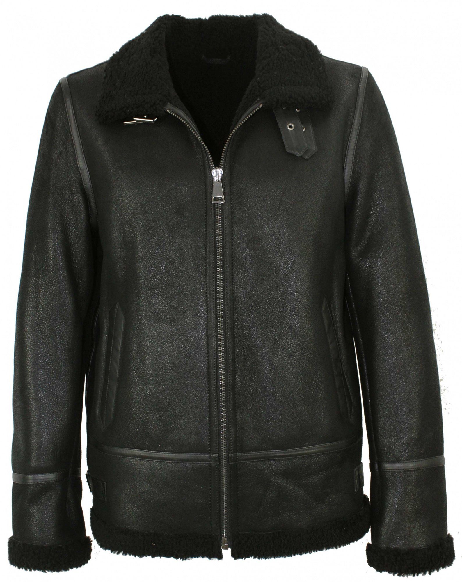 Jilani Lederjacke Jilani - Herren Lammfelljacke Lederjacke schwarz