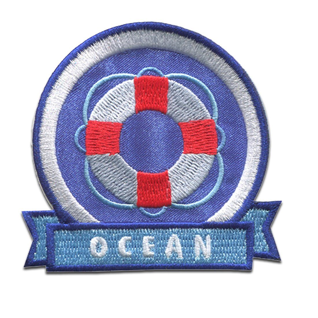 Catch the Patch Aufnäher Bügelbild, Aufbügler, Applikationen, Patches, Flicken, zum aufbügeln, Polyester, Ocean Rettungsring Reifen Brave Coast - Größe: 6,6 x 6,1 cm