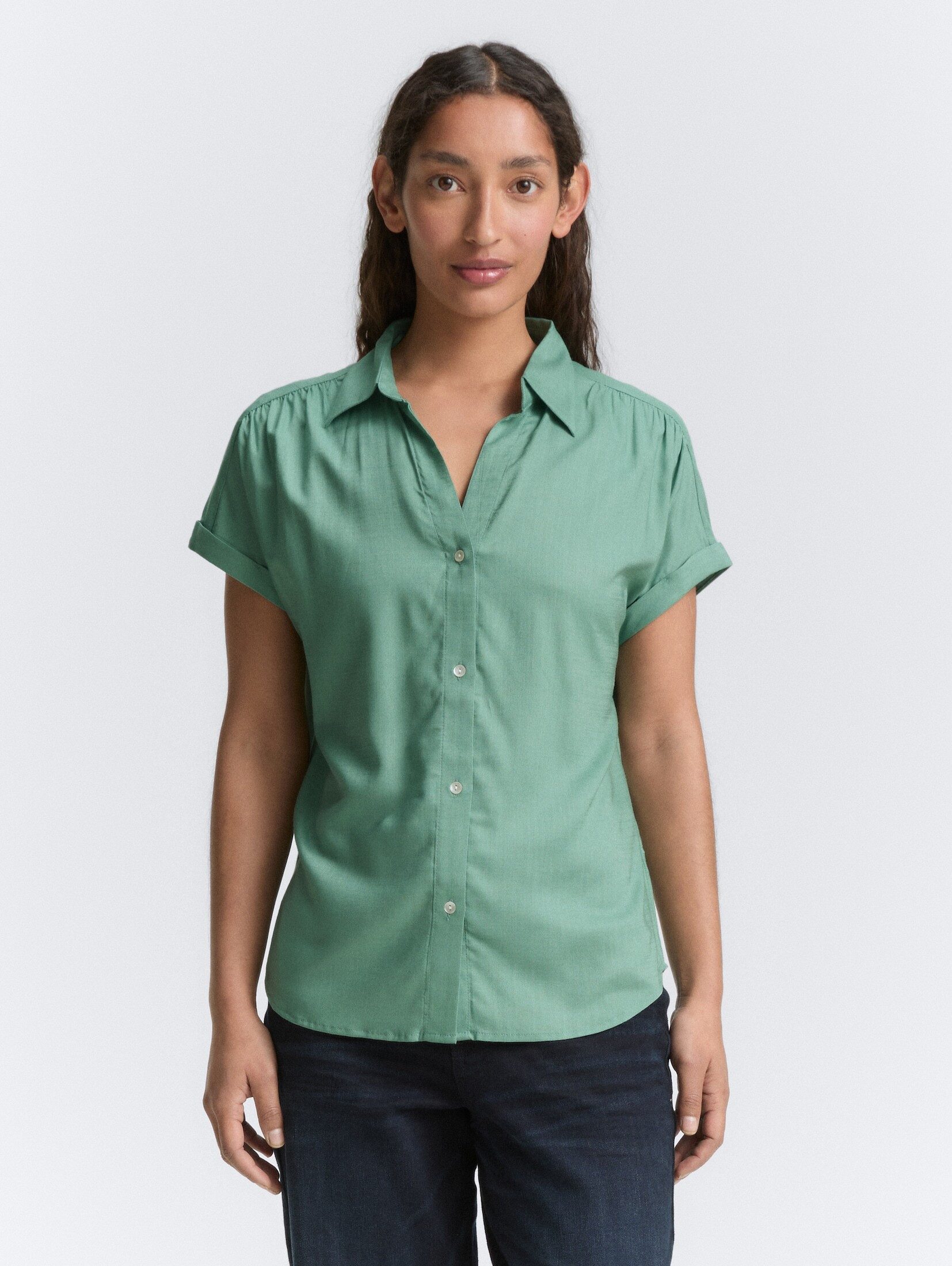 TOM TAILOR Kurzarmbluse Loose Fit Bluse günstig online kaufen