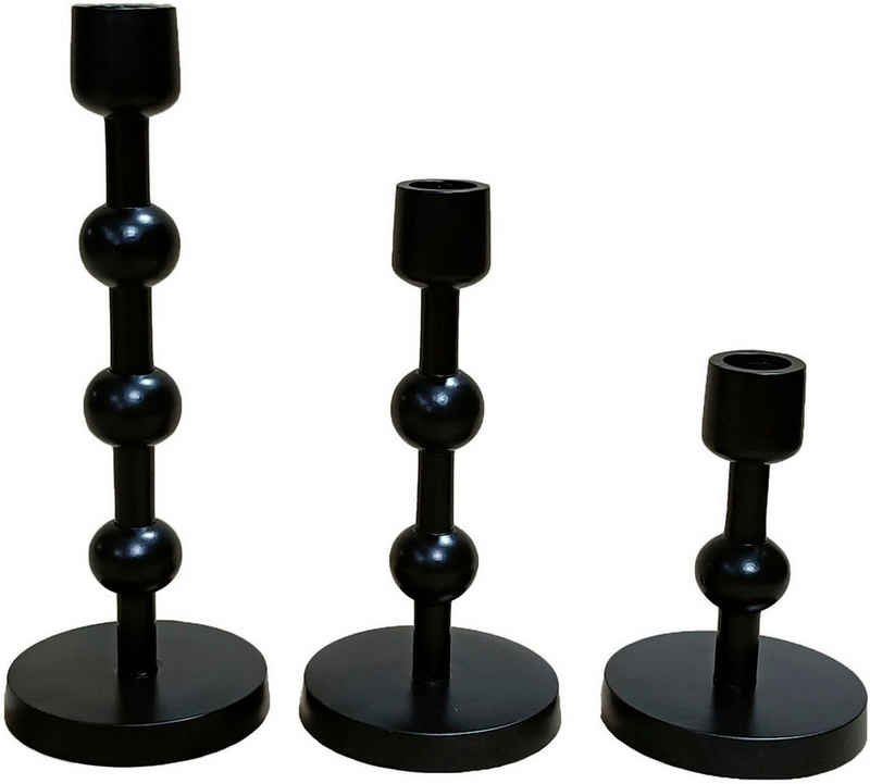 Leonique Kerzenständer Elliose (Set, 3 St), aus Aluminium, handgefertigt, 3 Größen im Set