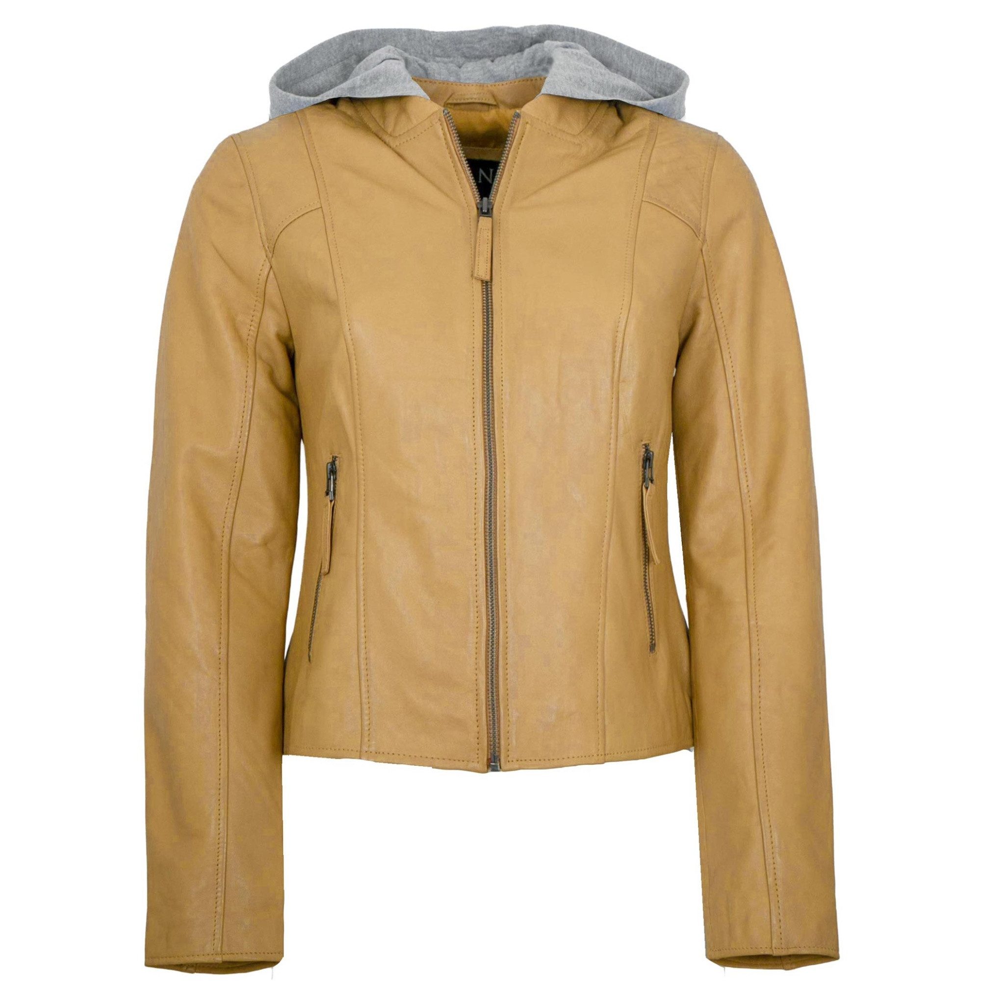 Jilani Lederjacke Ara Jilani Collection - Damen Lederjacke Lammnappa Kapuze gelb