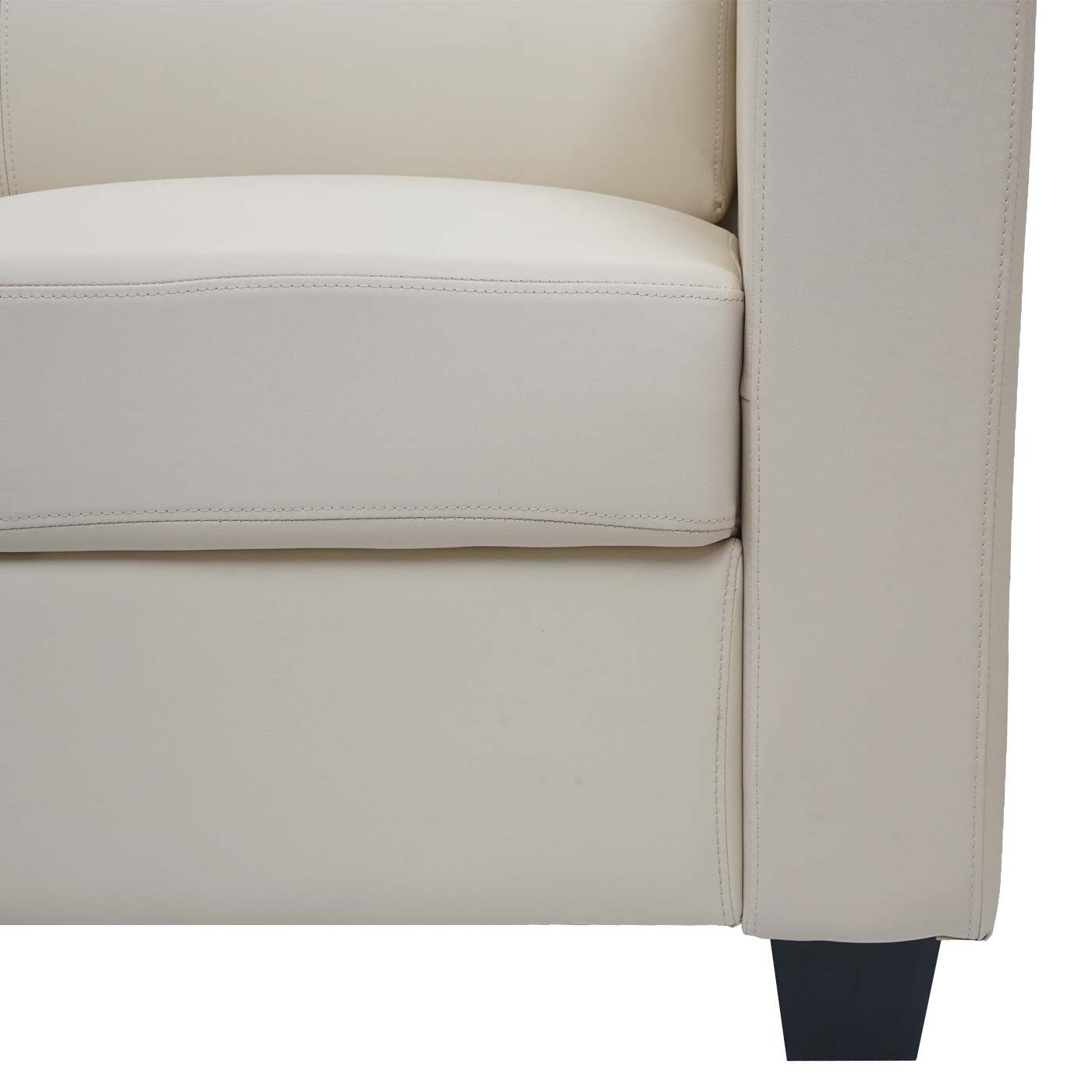 | MCW 3-Sitzer Lounge-Stil, Abgerundete Lille-S-K-3, Sitzpolsterung, bequeme 3-Sitzer, creme Kanten creme