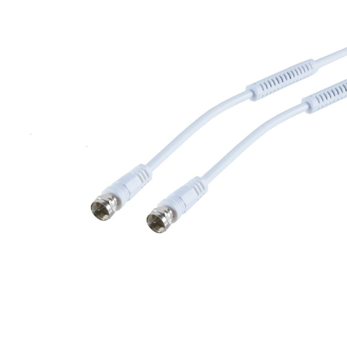 kabelbude F-Stecker - F-Stecker, C-PIN, >100 dB, weiß, 2,5m SAT-Kabel, (250,00 cm)