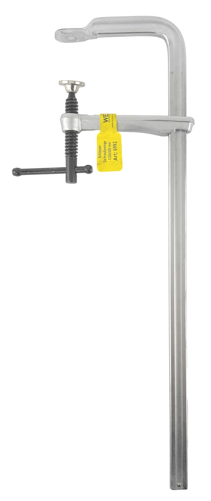 WELDINGER Schraubzwinge Schlosser-Schraubzwinge120x500 mm Stahl geschmiedet Knebelgriff, (1 St), 120 x 500 mm, Knebelgriff für große Spannkräfte