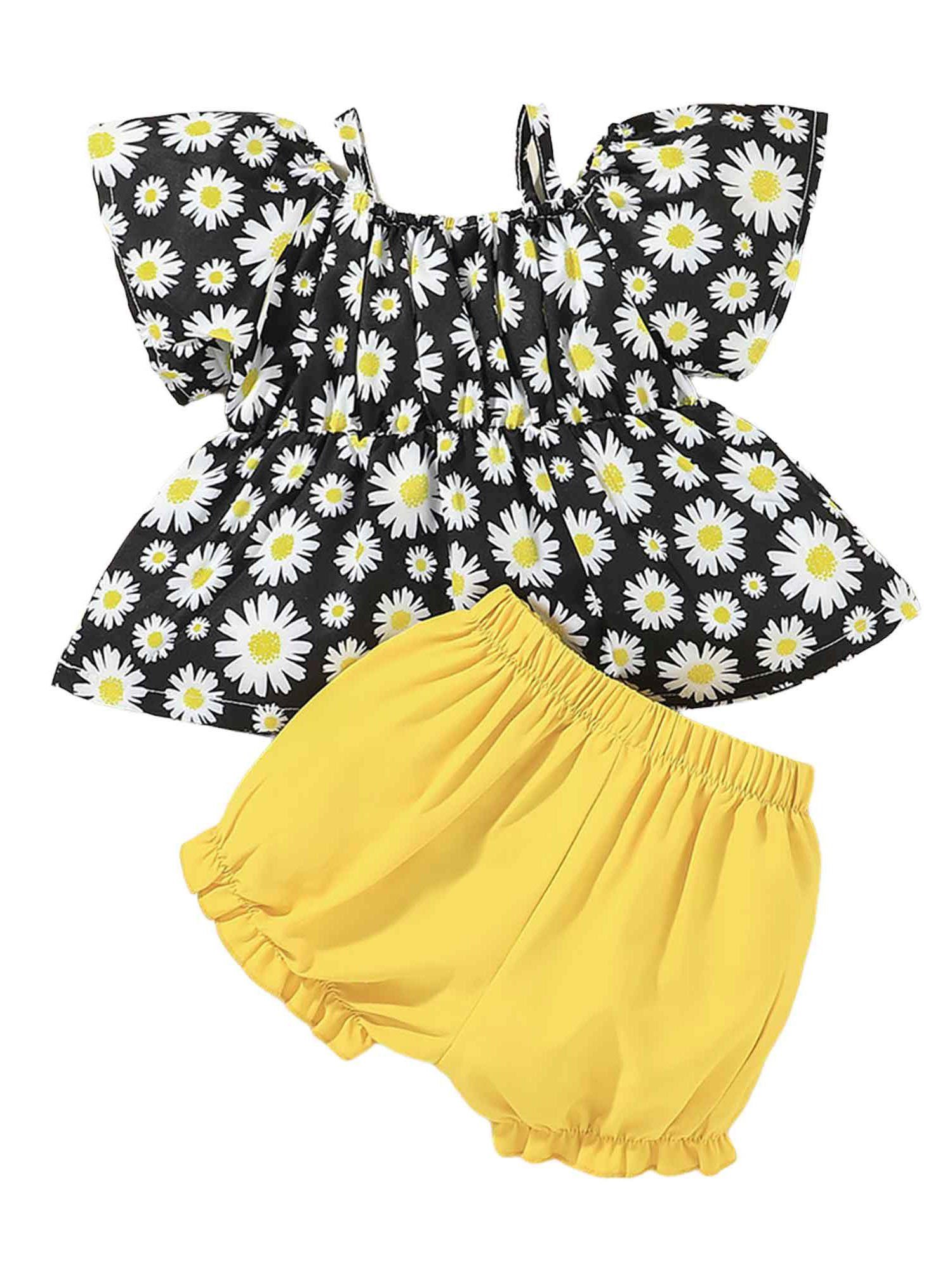 Kinder Mädchen (Gr. 50 - 92) LAPA Shirt & Shorts Baby Mädchen Kurzarm-Oberteil und Shorts mit Blumendruck