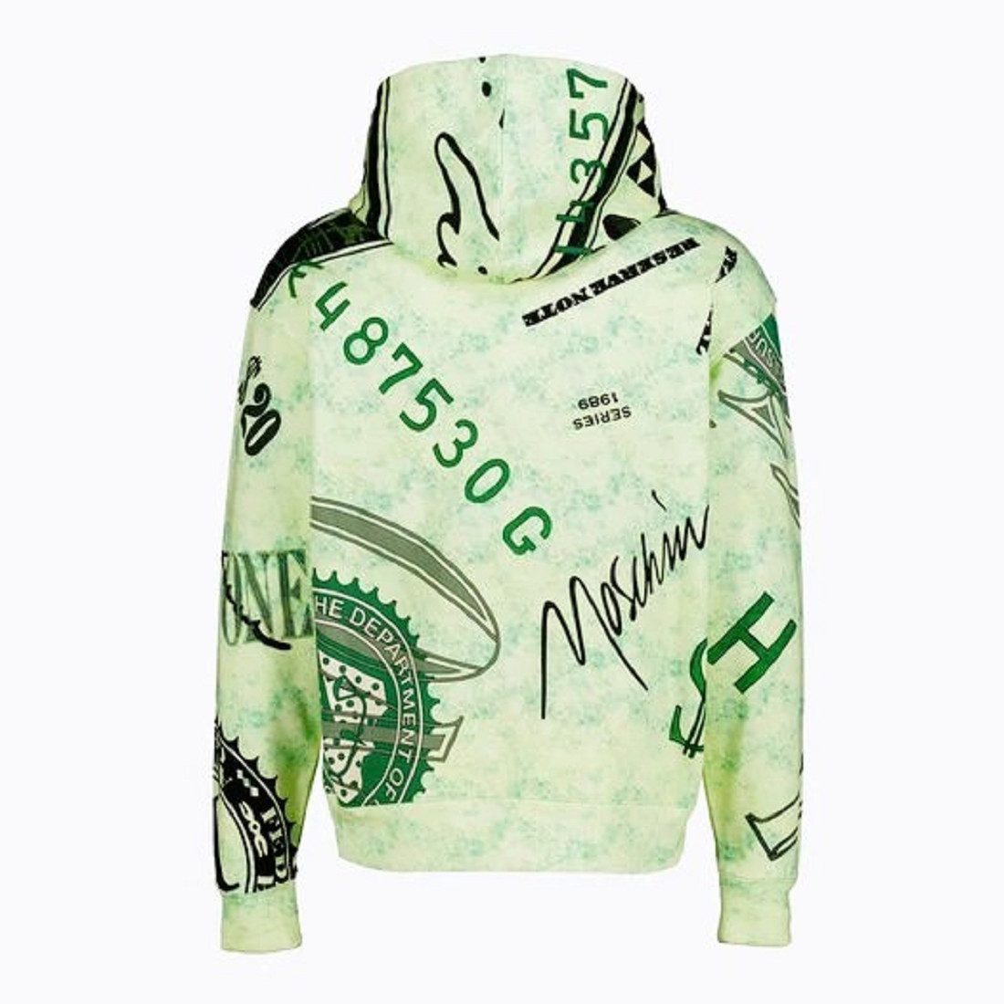 Moschino Hoodie Moschino Pullover, MOSCHINO COUTURE ! Money Dollars Printed Hoodie Kängarutasche, mit Kapuze, Print