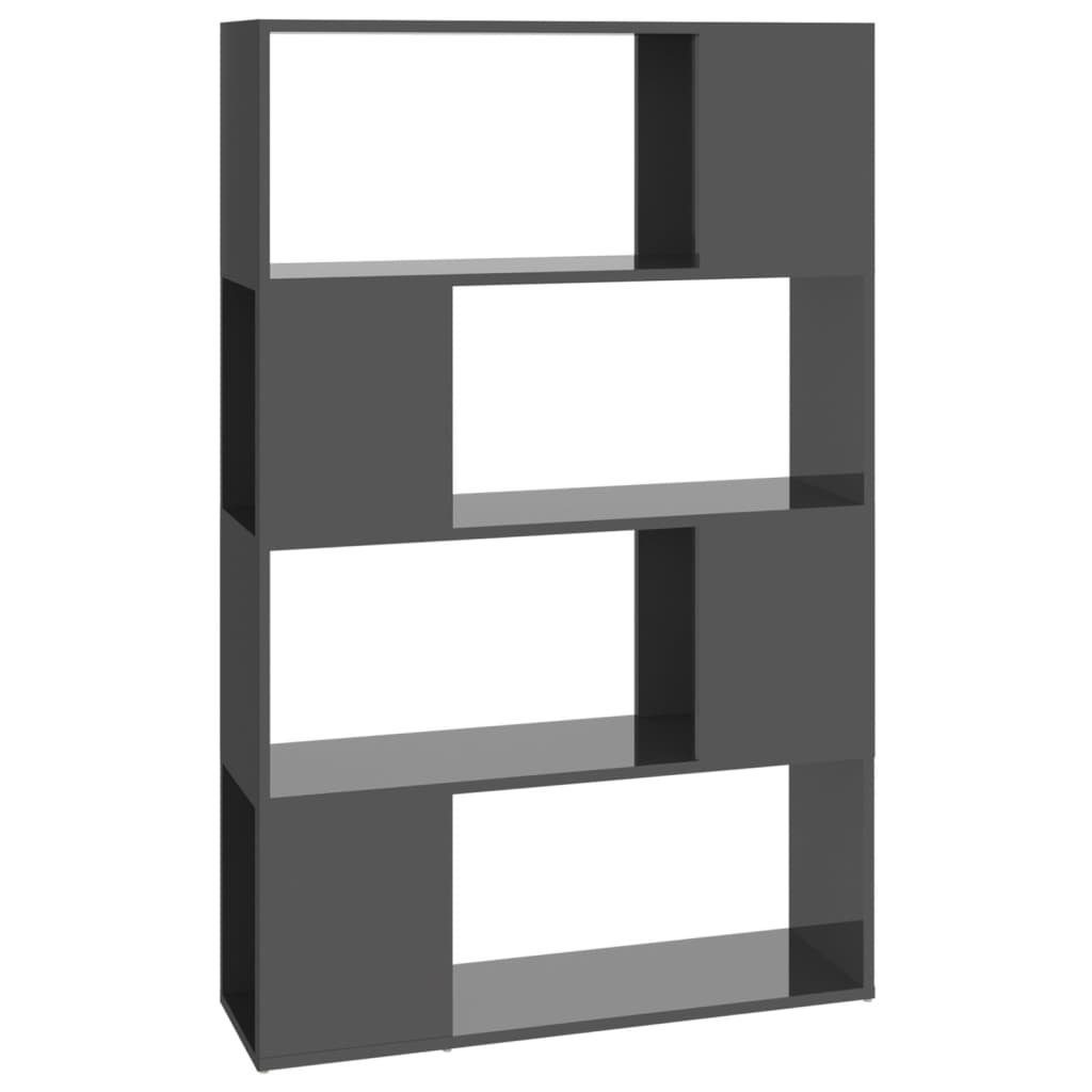 Bücherregal furnicato cm Hochglanz-Grau Raumteiler 80x24x124,5