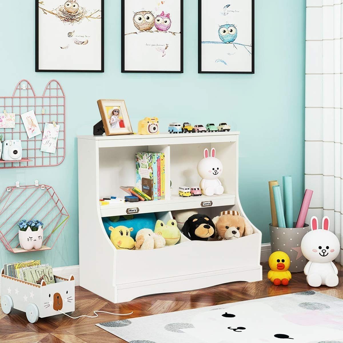 KOMFOTTEU Kinderregal Spielzeugregal, mit 2 Regalfächern günstig online kaufen