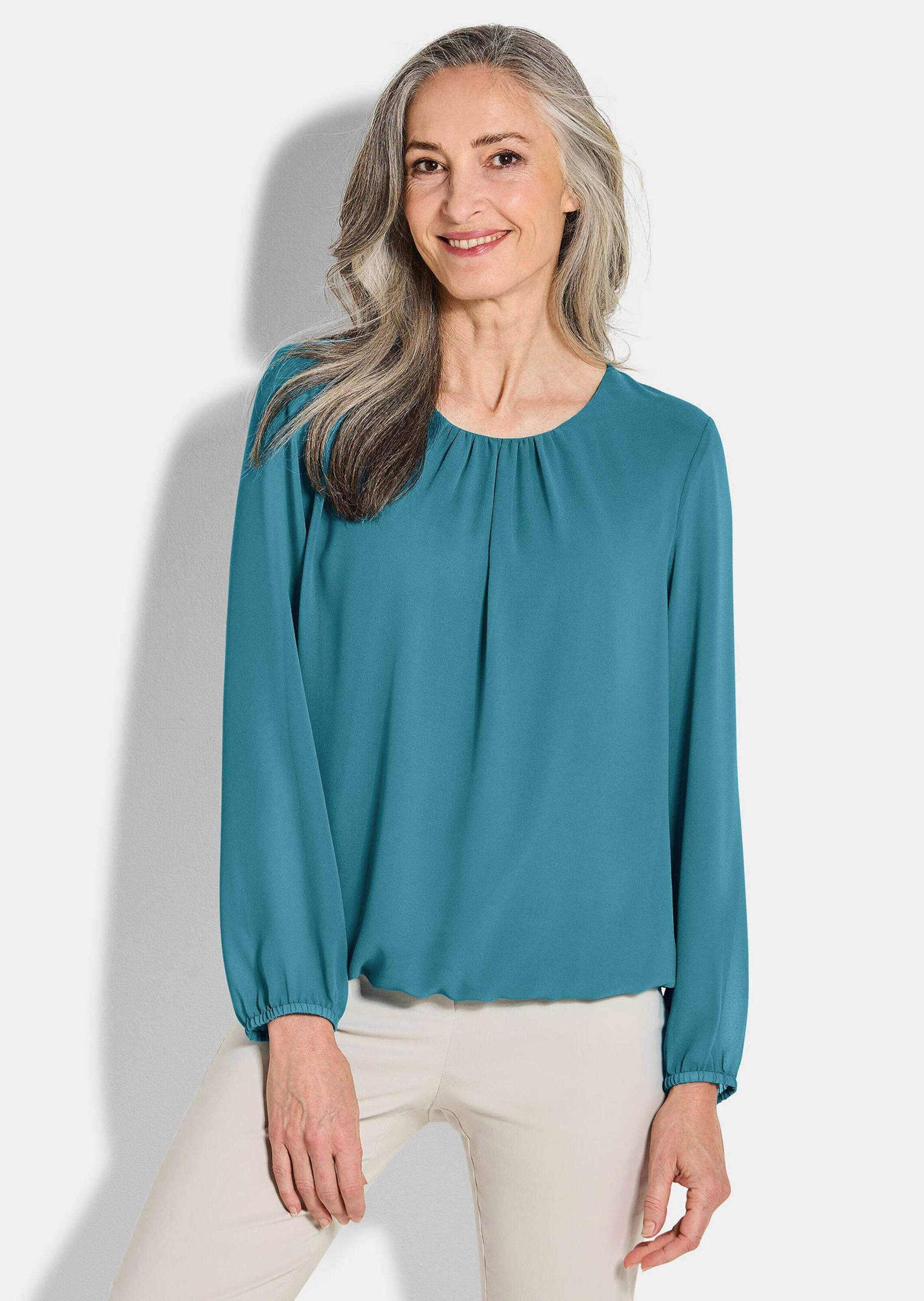 GOLDNER Klassische Bluse Kurzgröße: Elegante Bluse aus Chiffon günstig online kaufen
